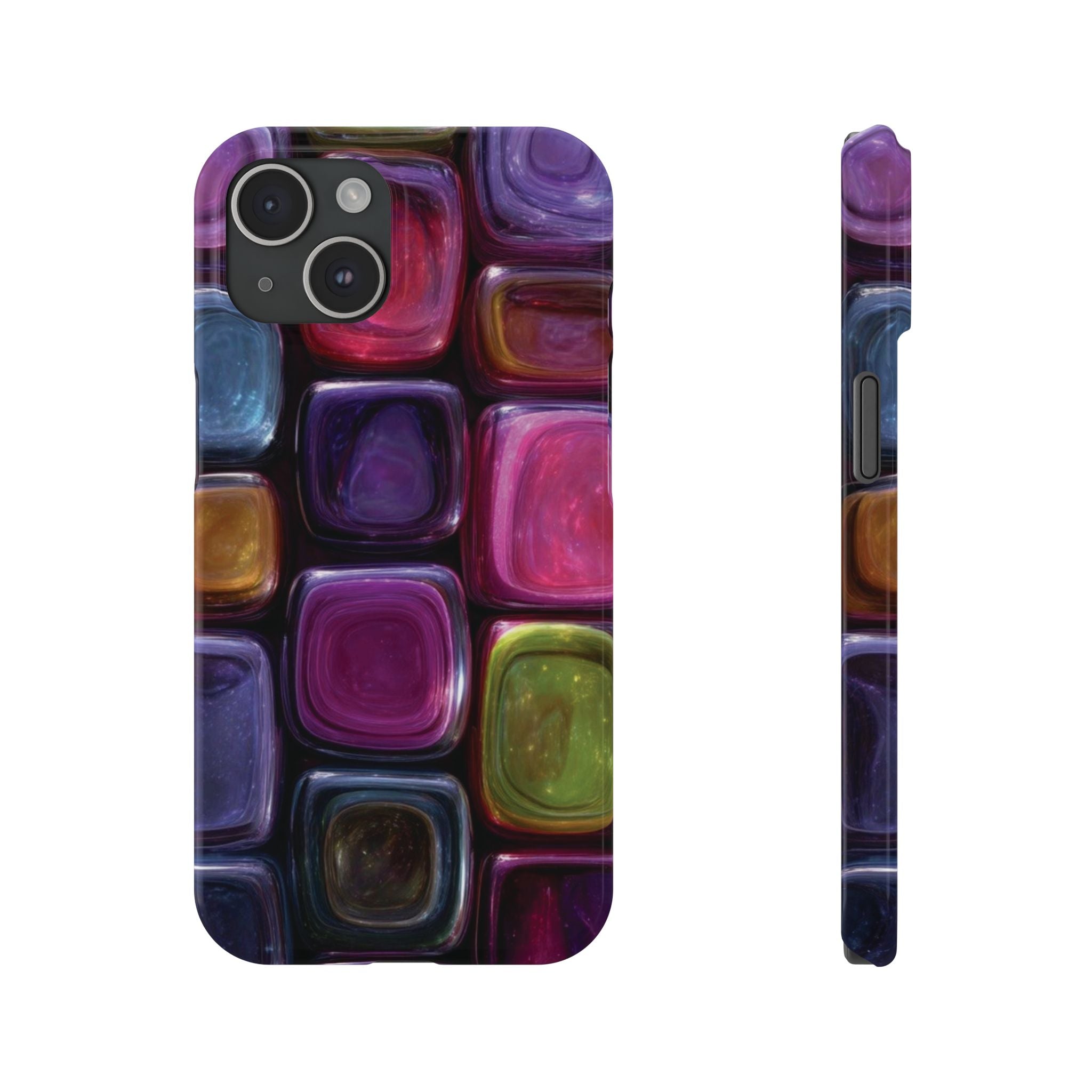 Slim Phone Case — Colorful Abstract Paint Palette Design