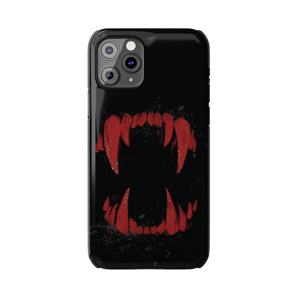 Vampire Fangs Slim Phone Case — Gothic Red Bite Design