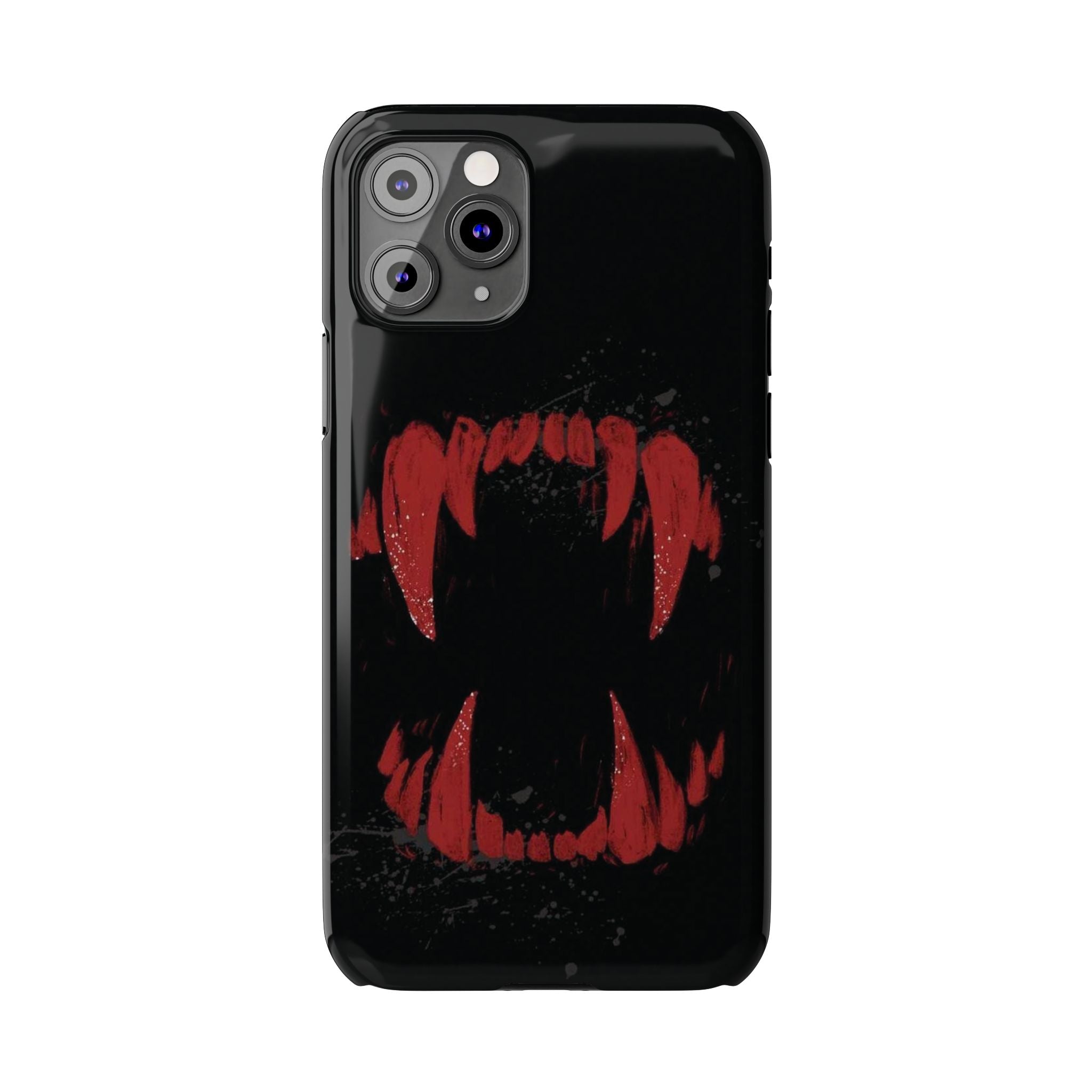 Vampire Fangs Slim Phone Case — Gothic Red Bite Design
