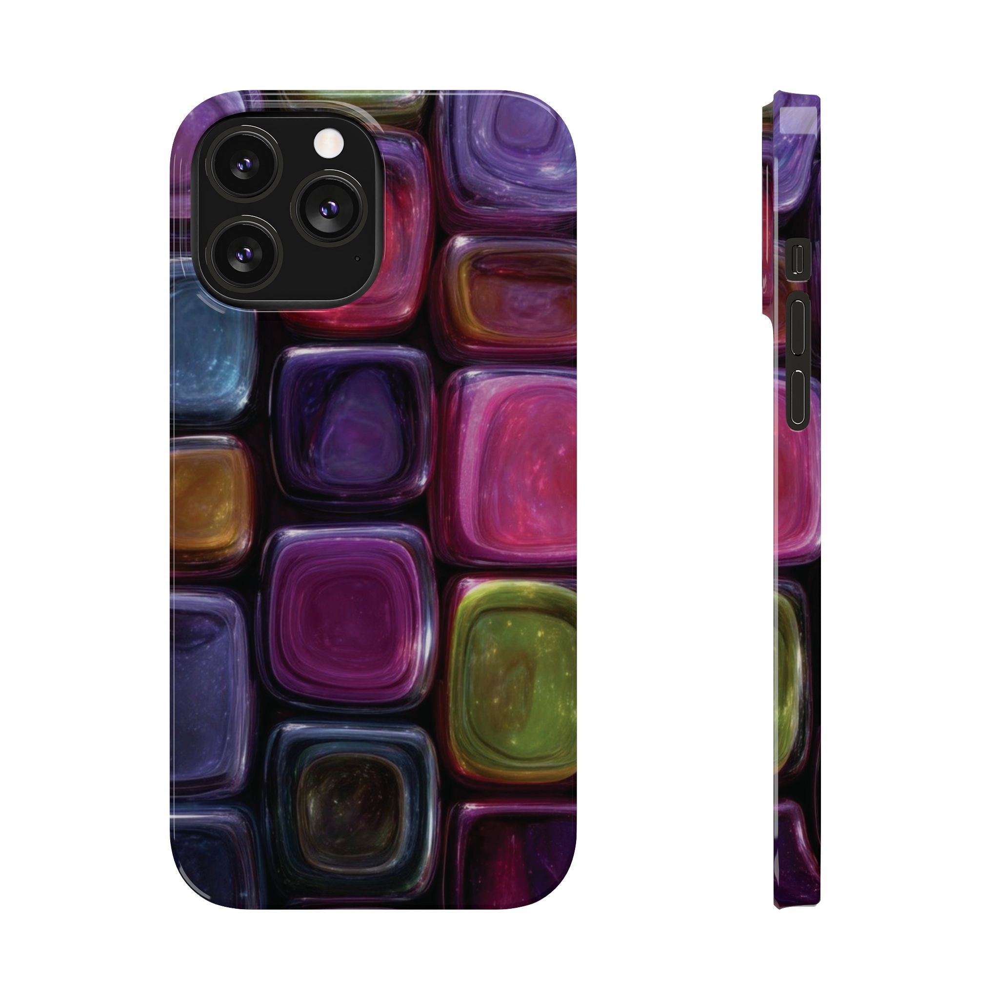 Slim Phone Case — Colorful Abstract Paint Palette Design