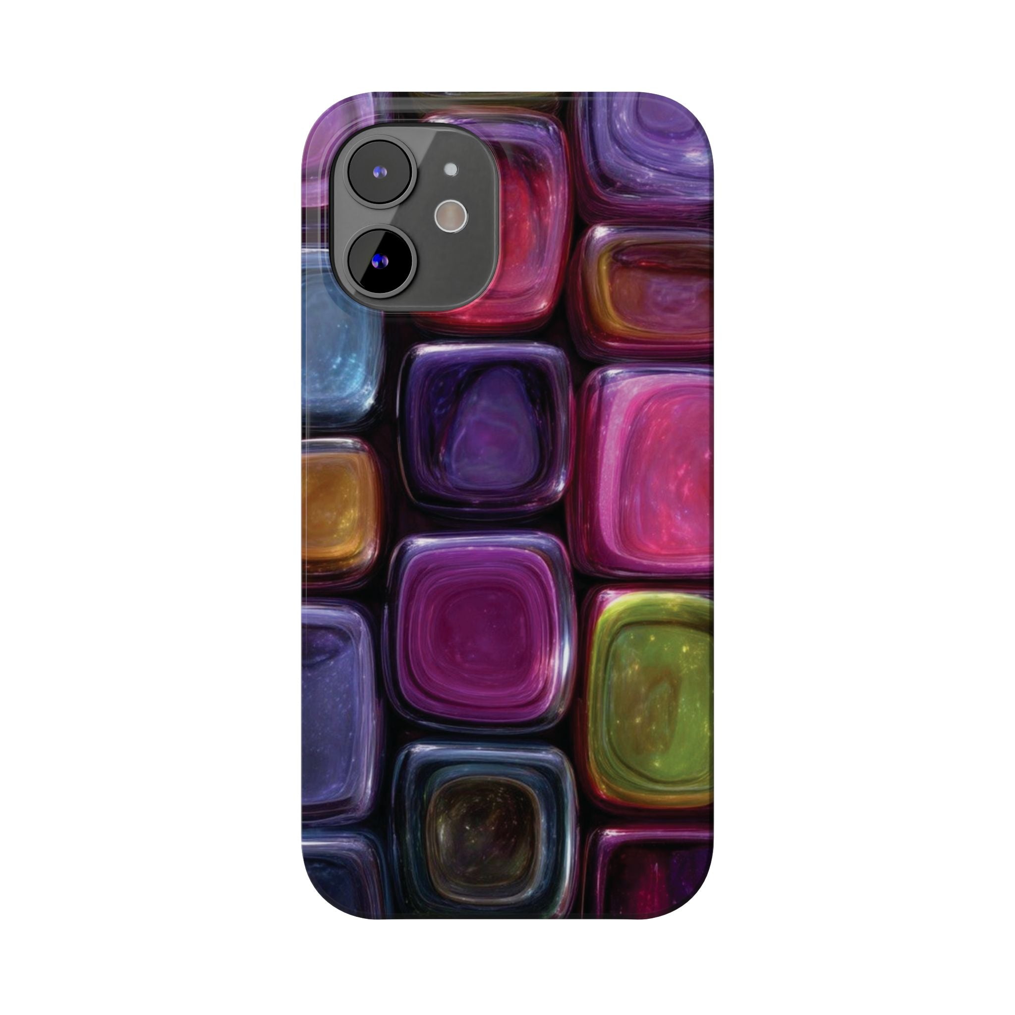 Slim Phone Case — Colorful Abstract Paint Palette Design