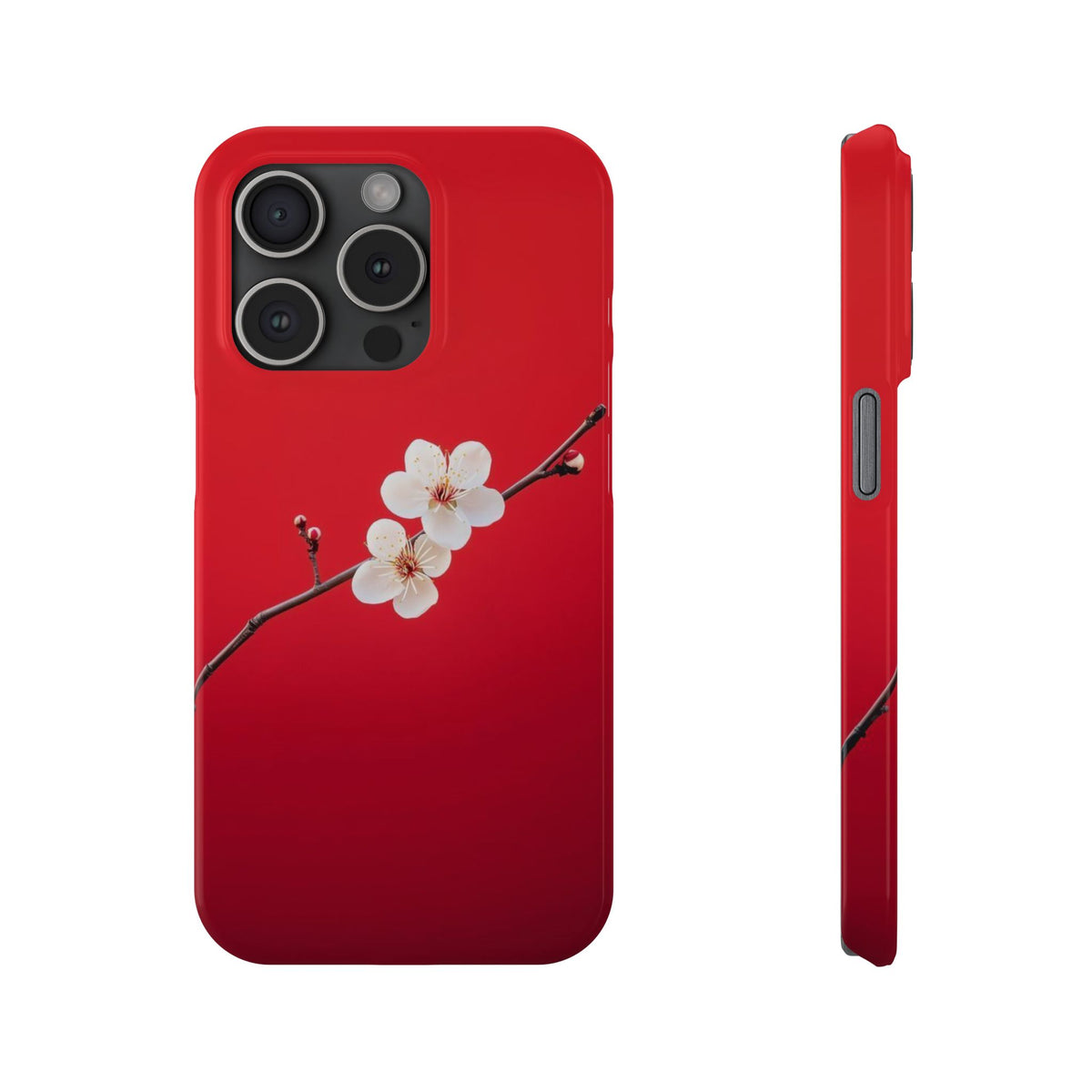 Minimal Red Sakura Blossom Design