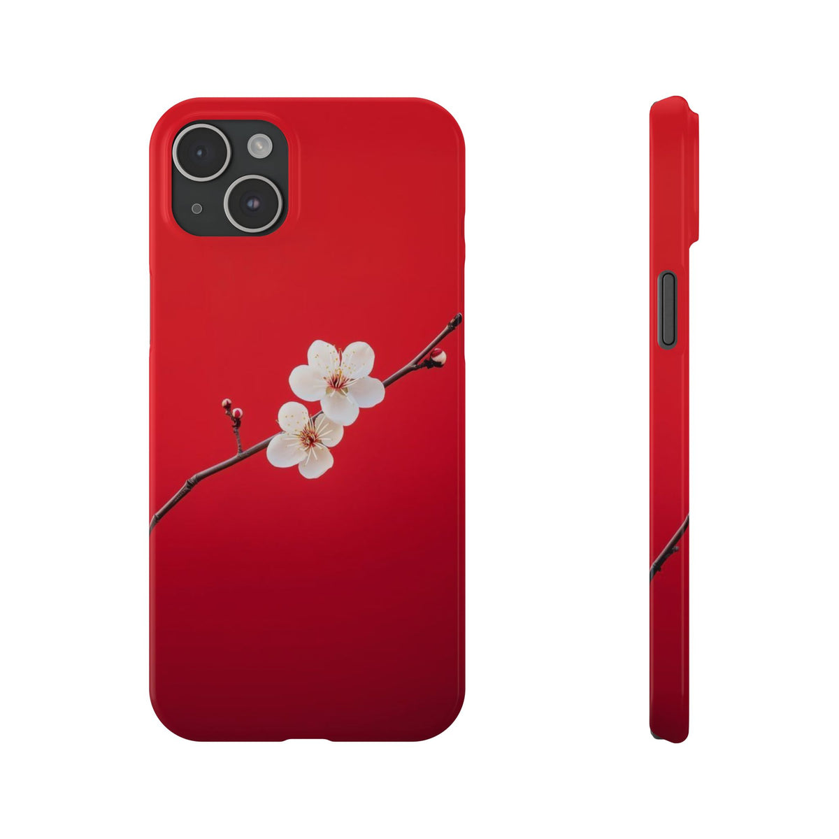 Minimal Red Sakura Blossom Design