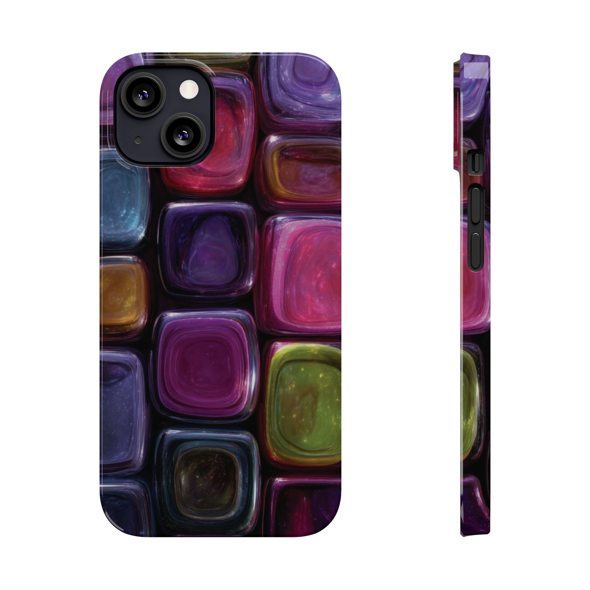 Slim Phone Case — Colorful Abstract Paint Palette Design