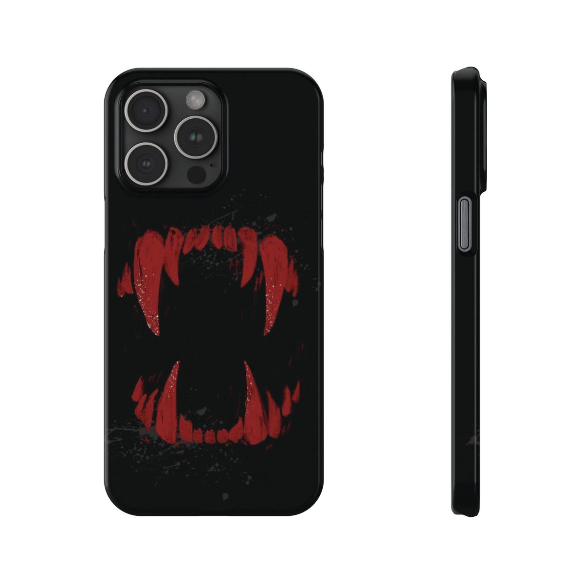 Vampire Fangs Slim Phone Case — Gothic Red Bite Design