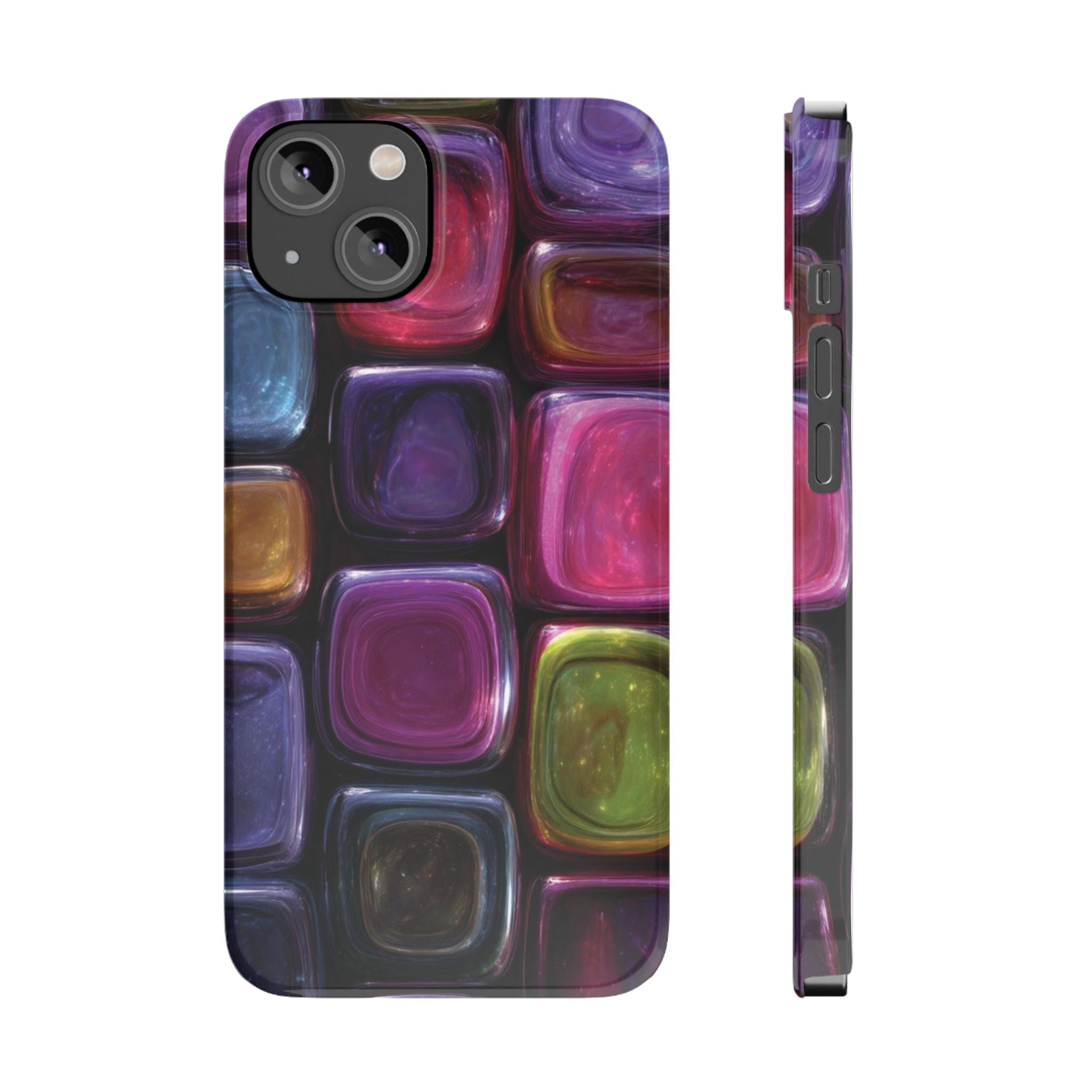 Slim Phone Case — Colorful Abstract Paint Palette Design