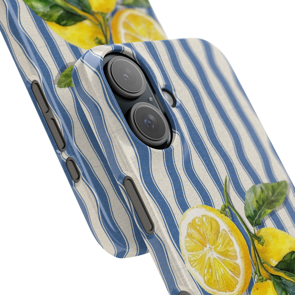 Lemon Stripe Slim Phone Case – Hand-Painted Citrus Design