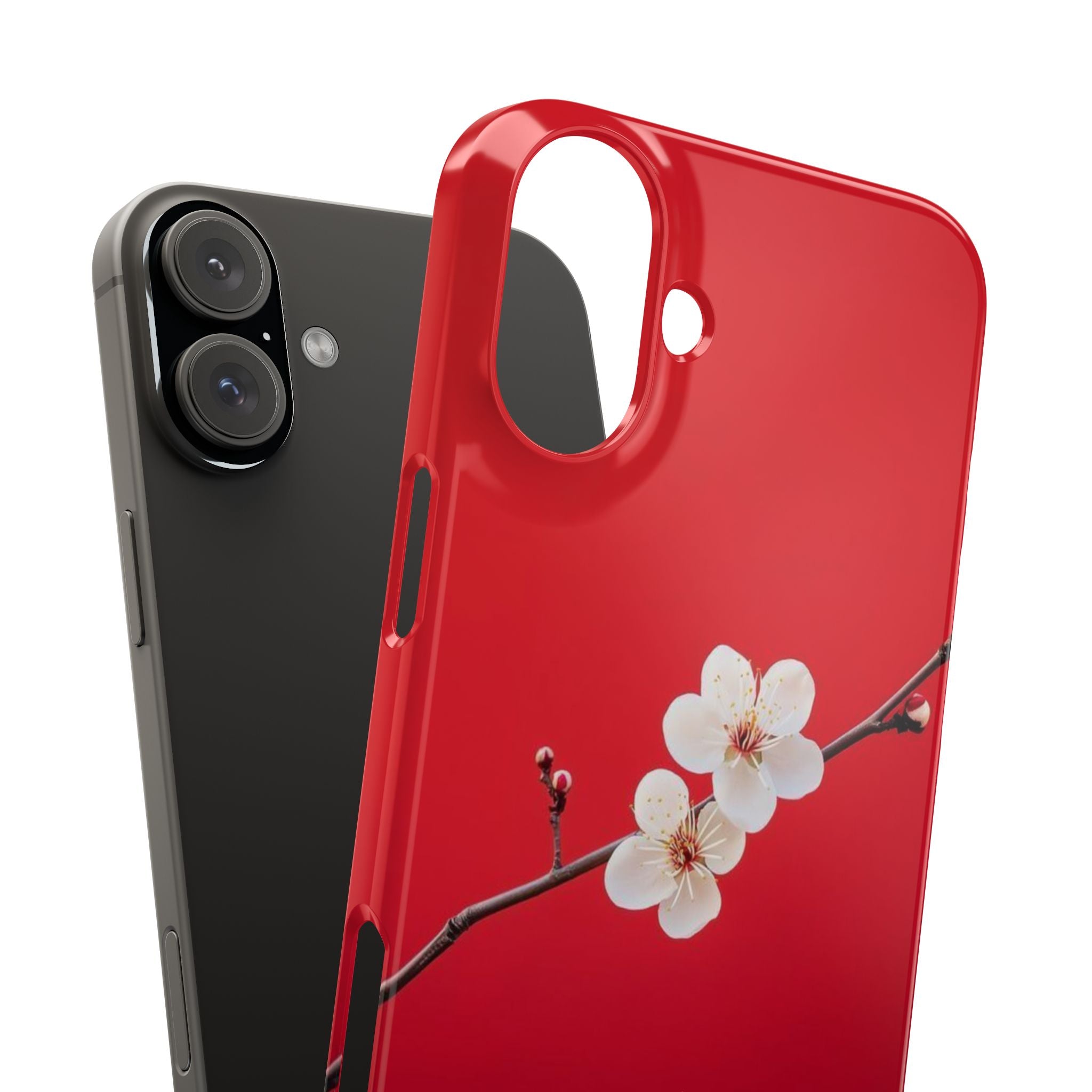 Minimal Red Sakura Blossom Design