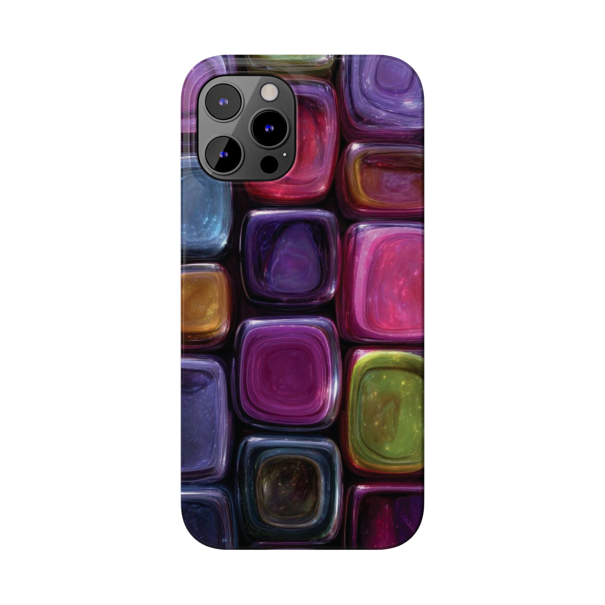 Slim Phone Case — Colorful Abstract Paint Palette Design