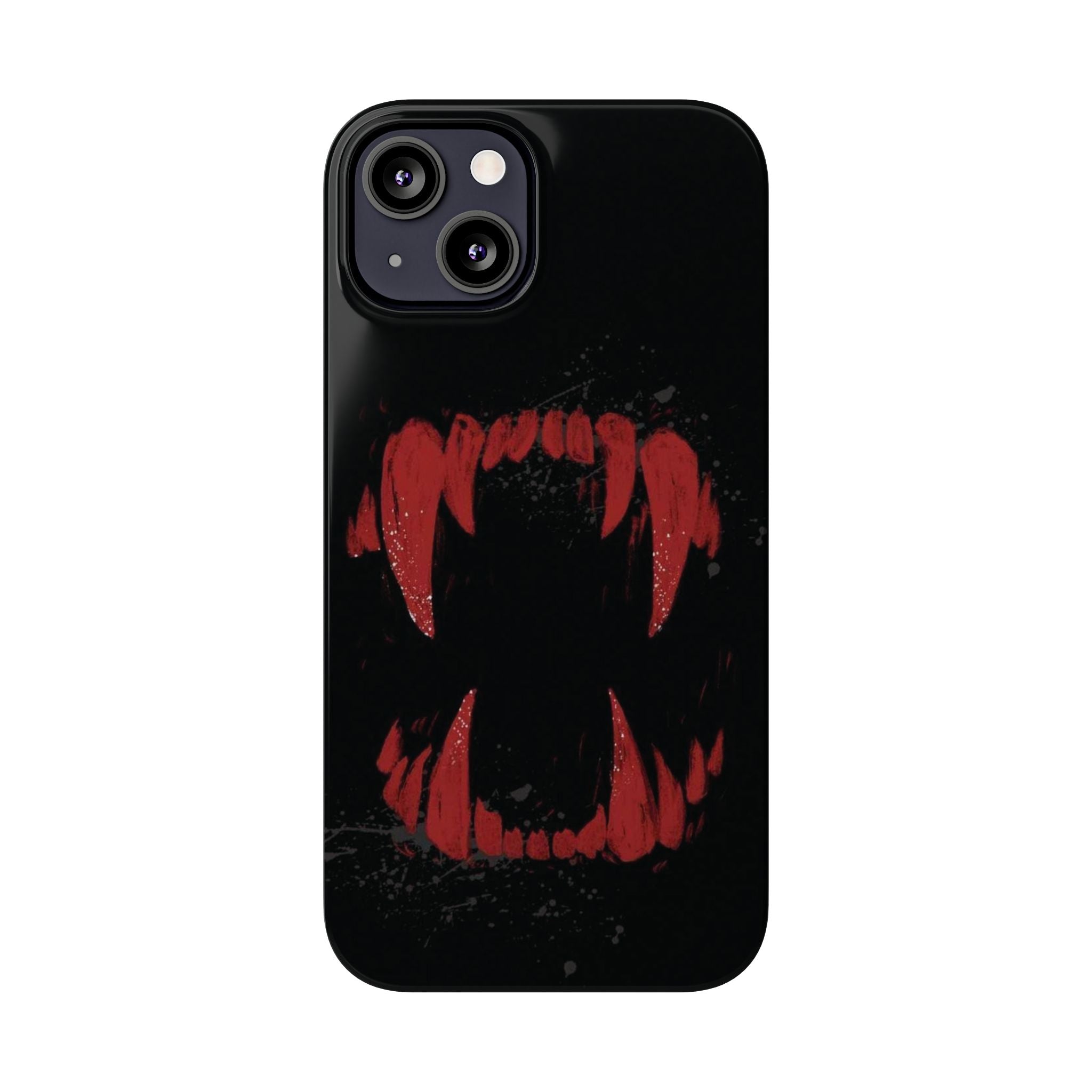 Vampire Fangs Slim Phone Case — Gothic Red Bite Design