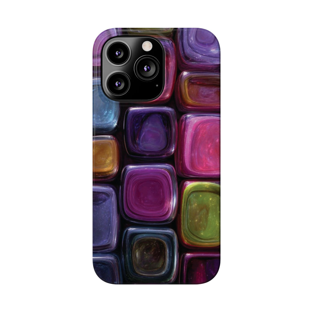 Slim Phone Case — Colorful Abstract Paint Palette Design