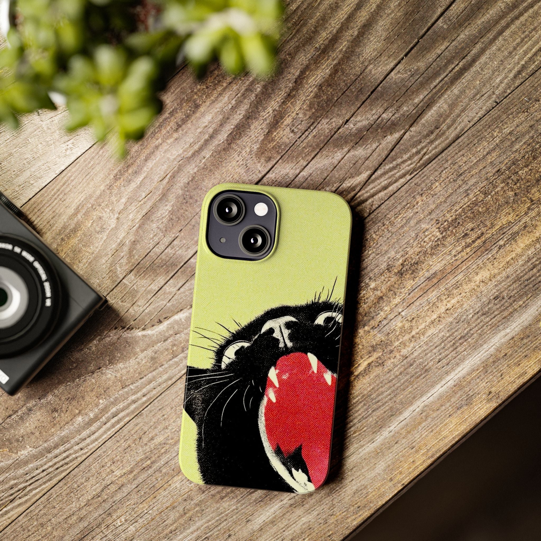 Black Cat Cute Retro Kitty Phone Cover