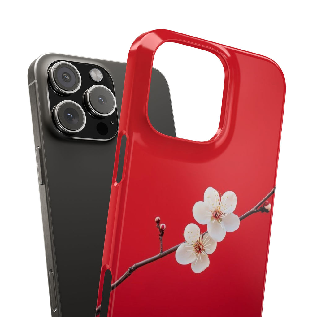 Minimal Red Sakura Blossom Design