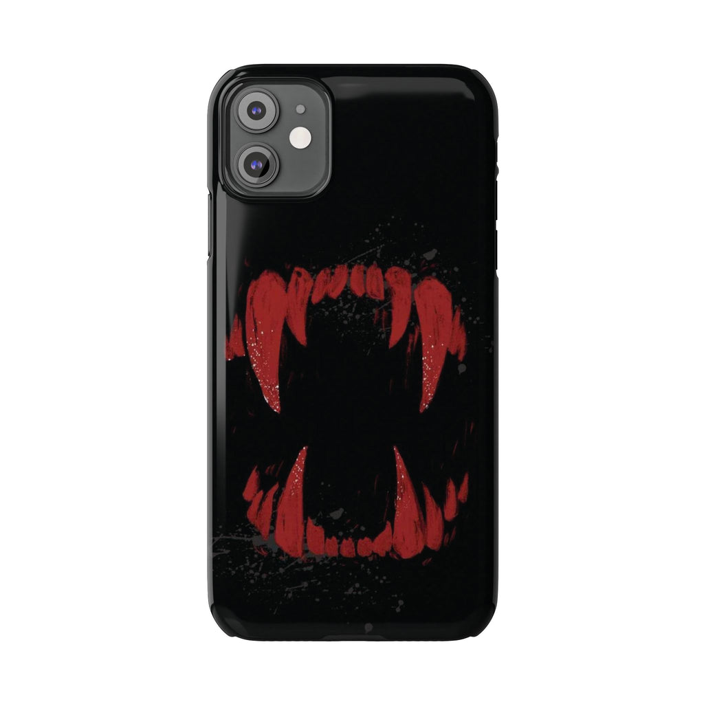 Vampire Fangs Slim Phone Case — Gothic Red Bite Design