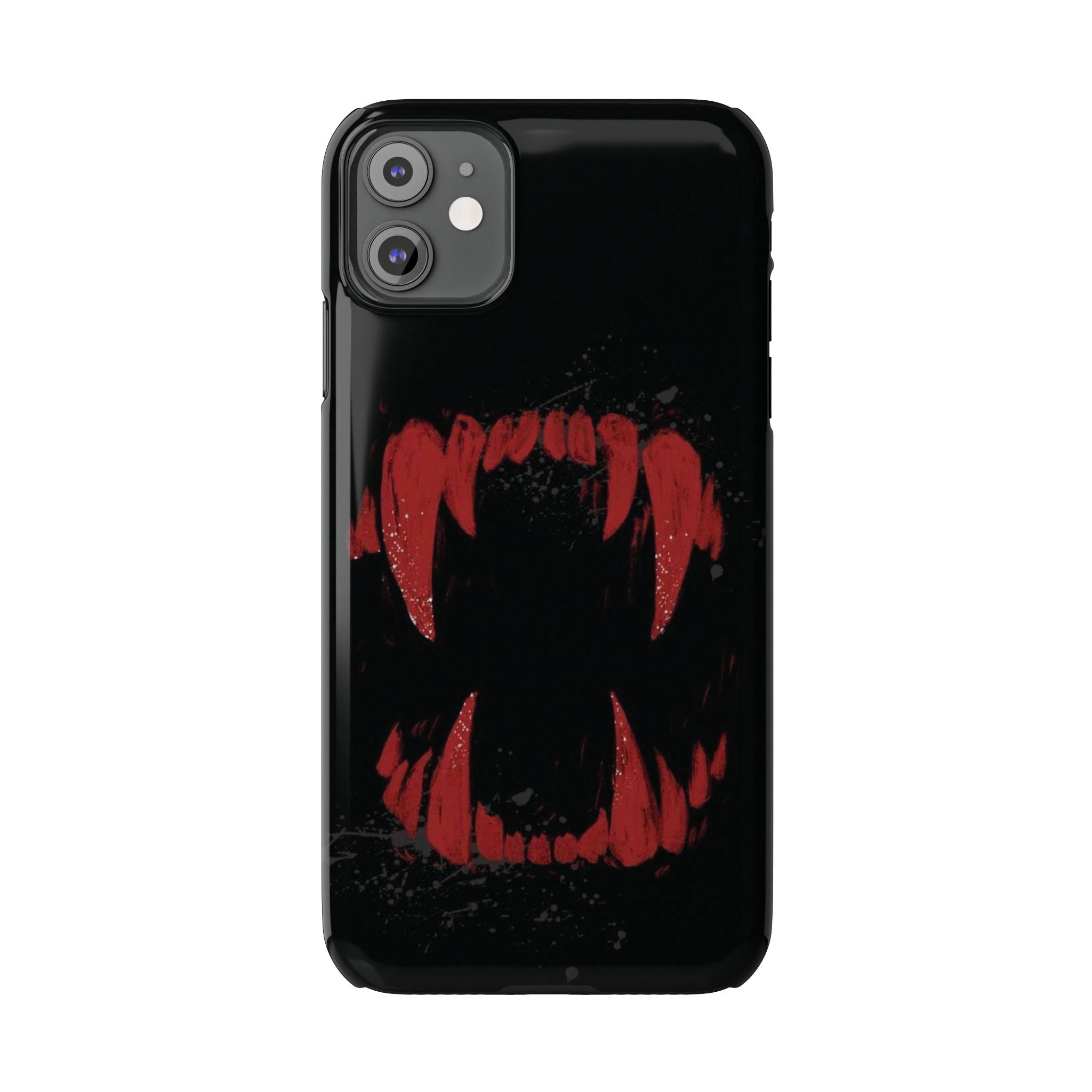 Vampire Fangs Slim Phone Case — Gothic Red Bite Design