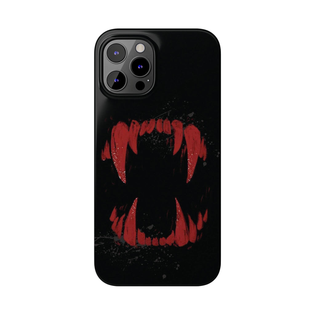 Vampire Fangs Slim Phone Case — Gothic Red Bite Design