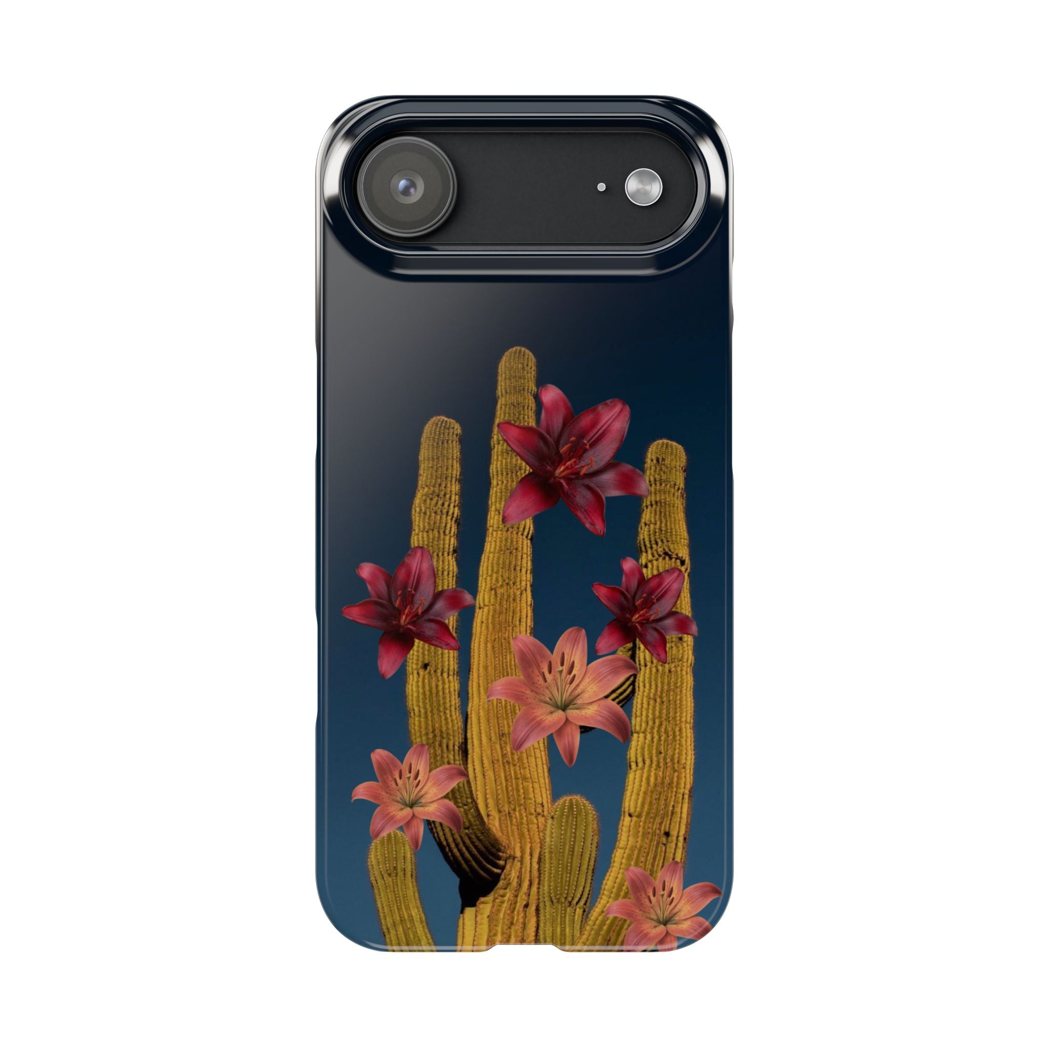 Cactus Bloom Slim Phone Case — Desert Floral Night Design