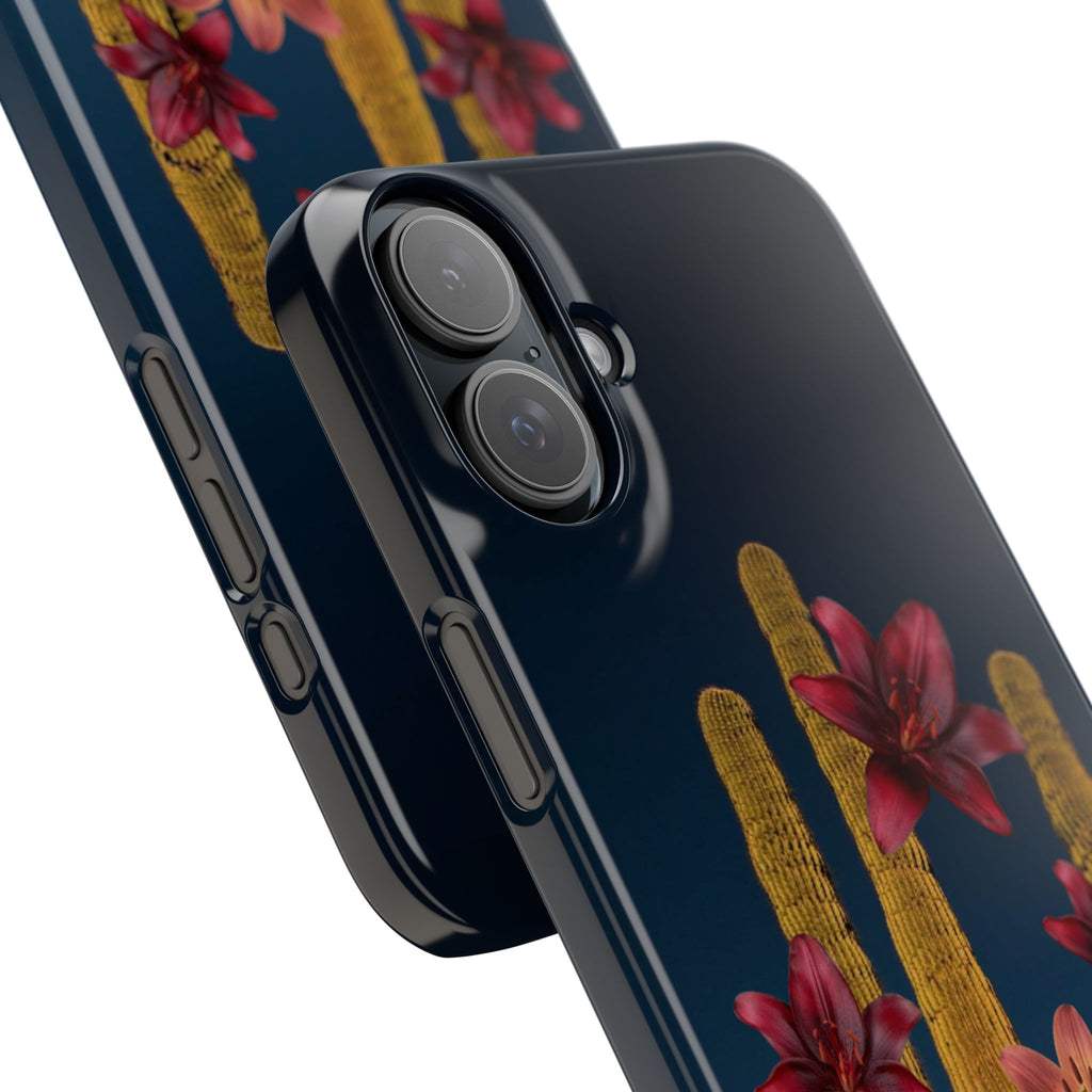 Cactus Bloom Slim Phone Case — Desert Floral Night Design