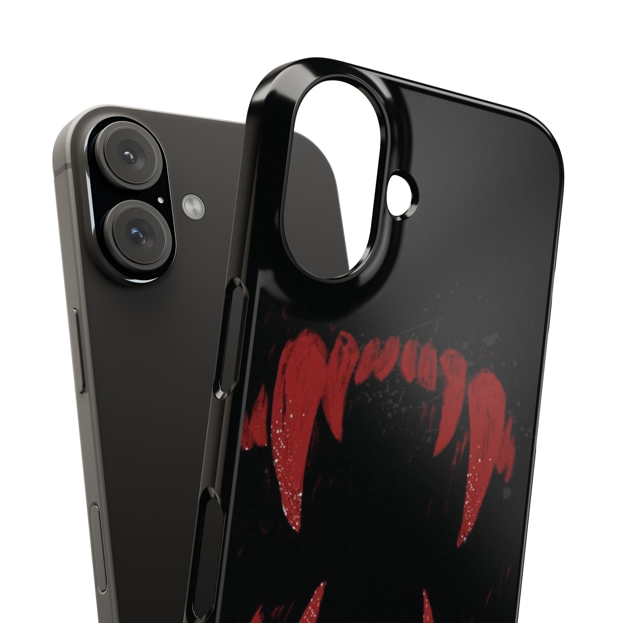 Vampire Fangs Slim Phone Case — Gothic Red Bite Design
