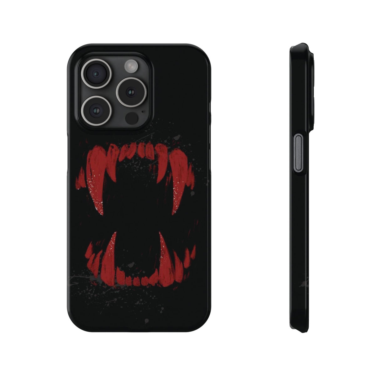 Vampire Fangs Slim Phone Case — Gothic Red Bite Design