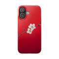 Minimal Red Sakura Blossom Design