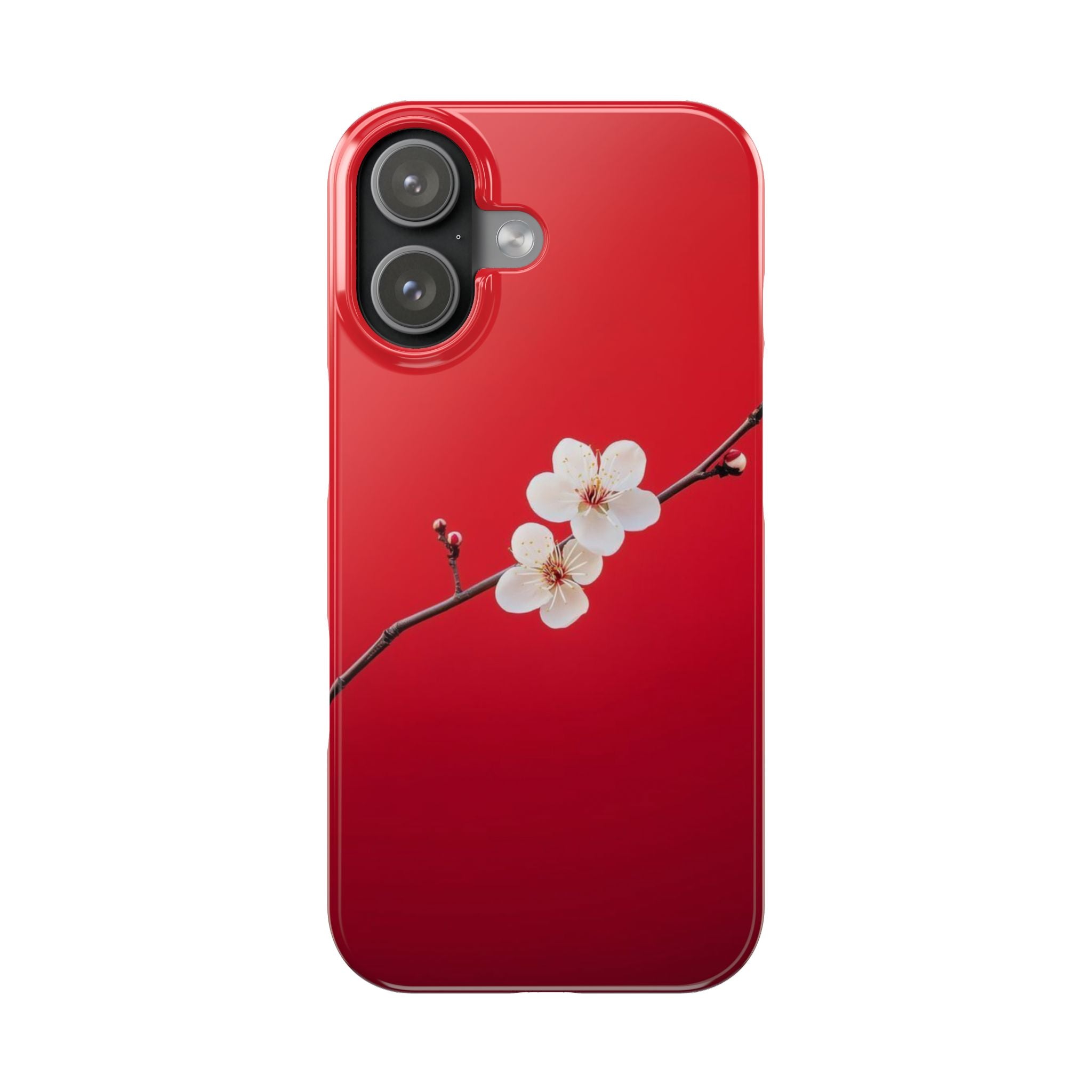 Minimal Red Sakura Blossom Design
