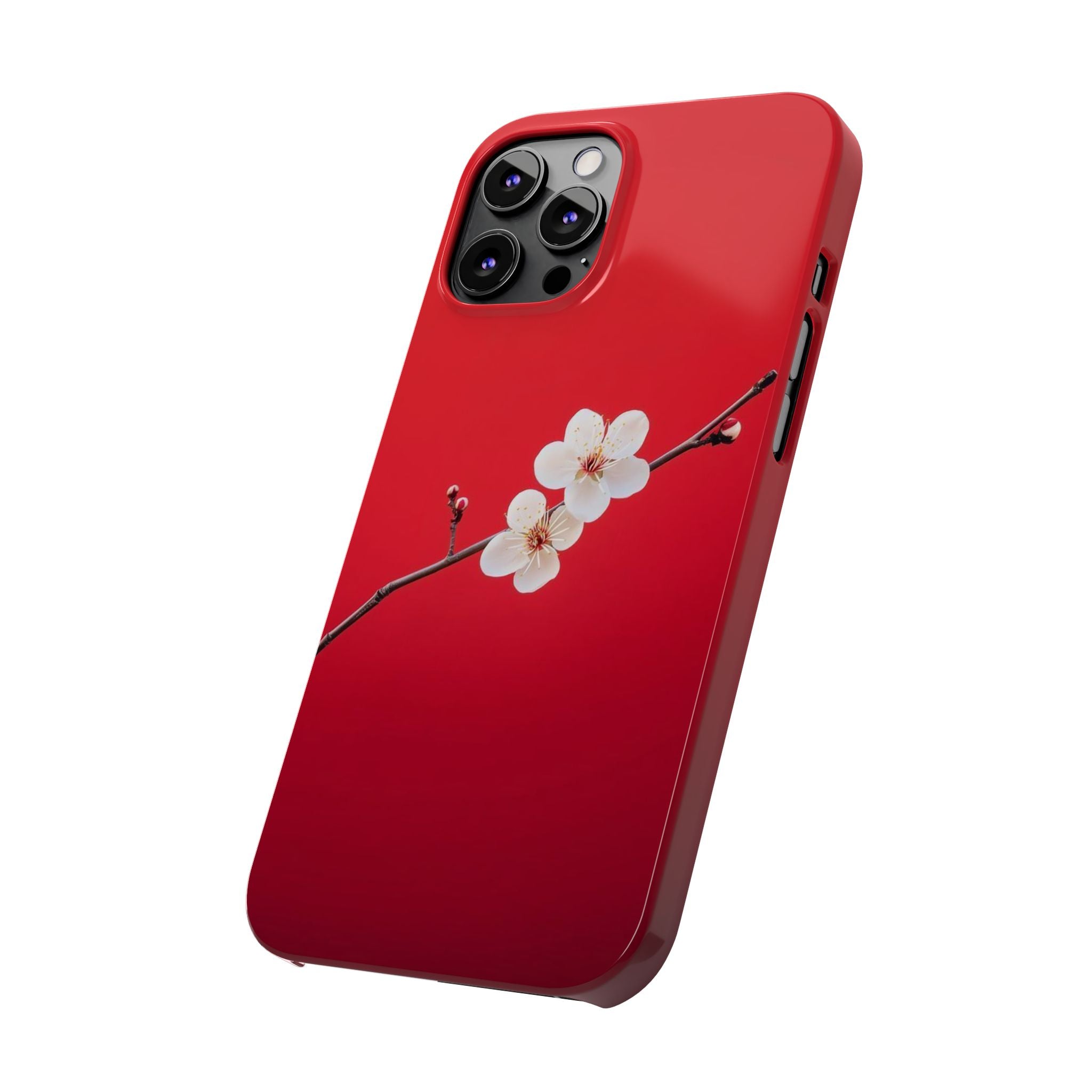 Minimal Red Sakura Blossom Design