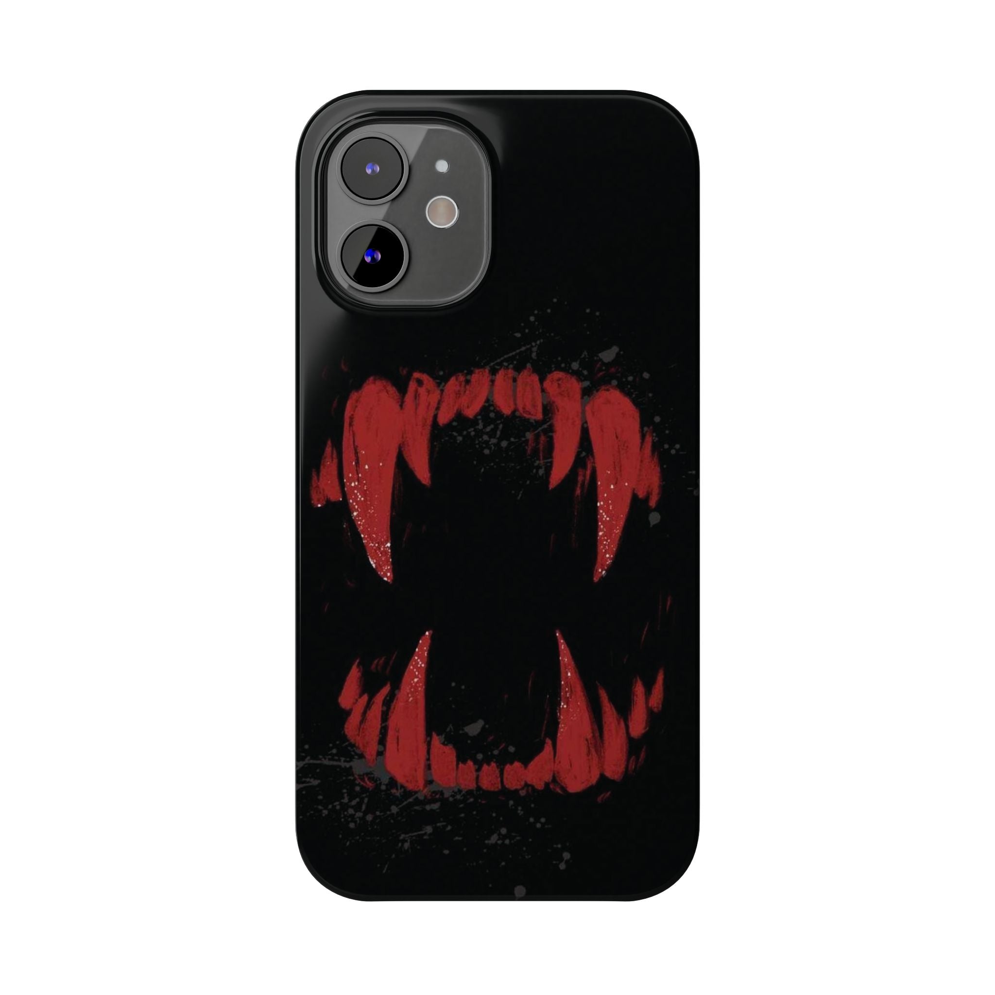 Vampire Fangs Slim Phone Case — Gothic Red Bite Design