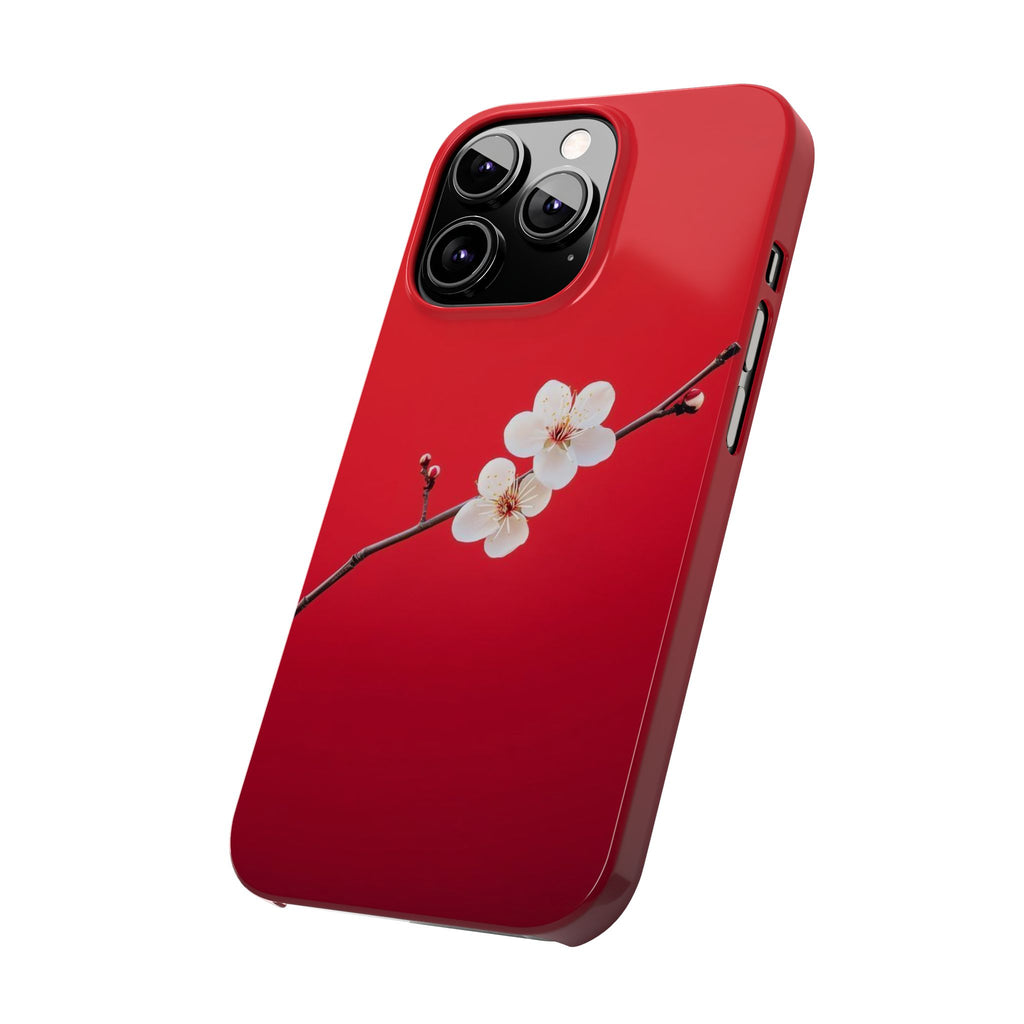 Minimal Red Sakura Blossom Design