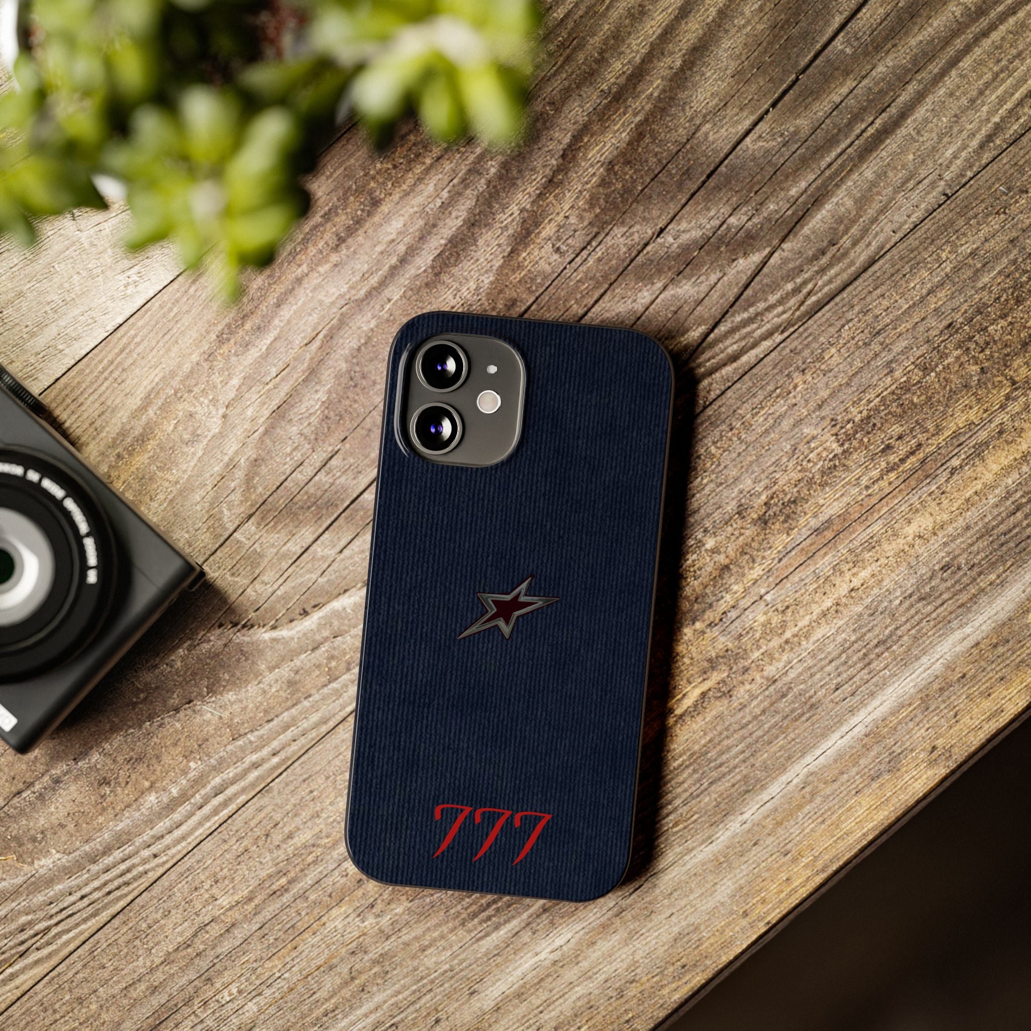 Navy Star Accent with Red 777 Monogram