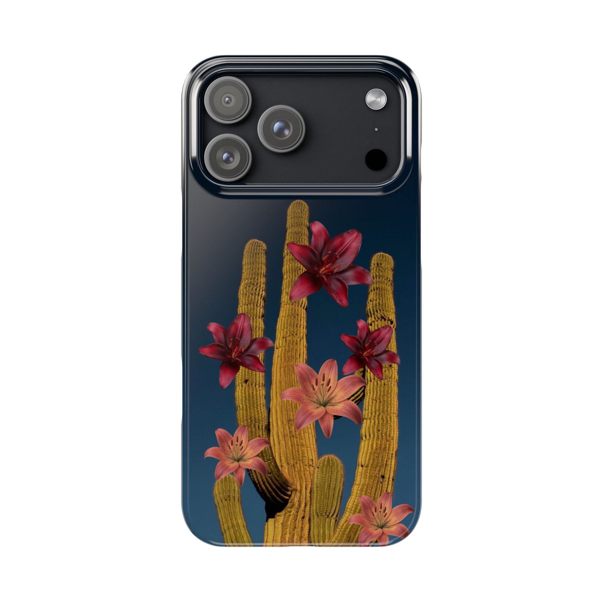 Cactus Bloom Slim Phone Case — Desert Floral Night Design