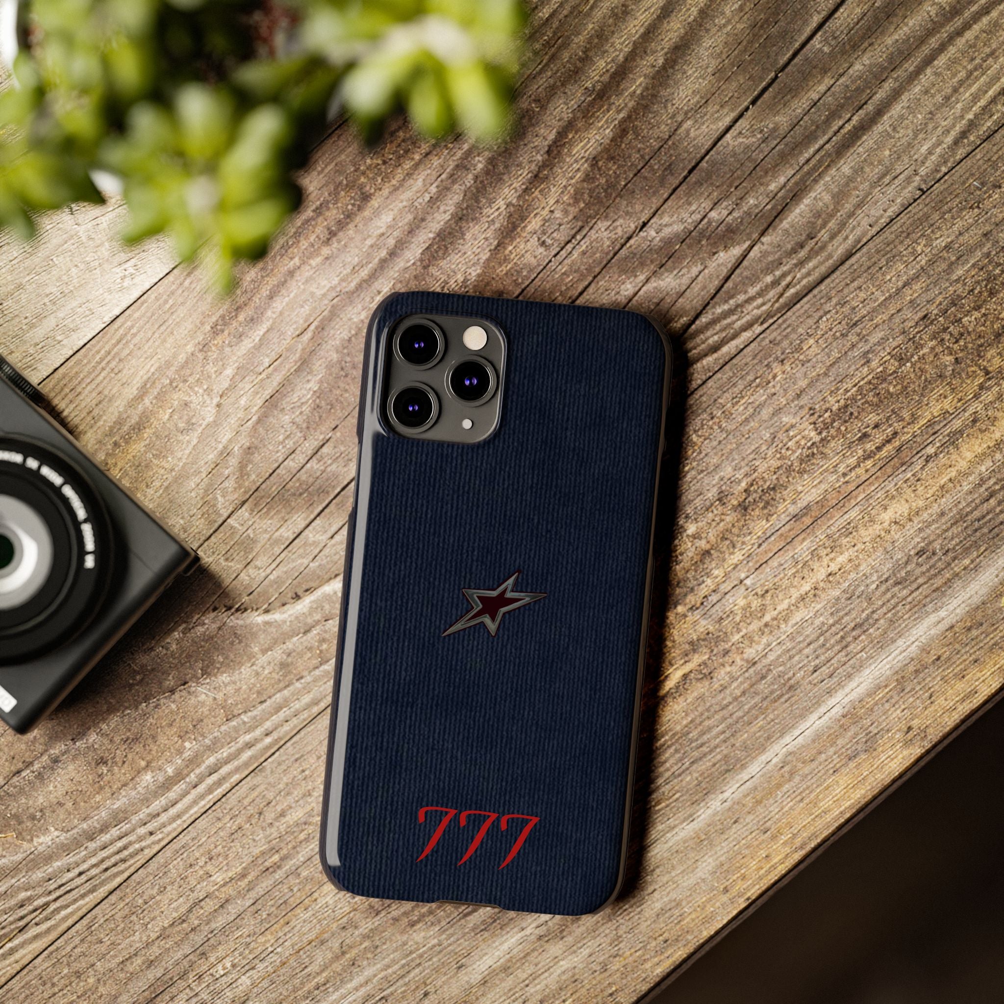 Navy Star Accent with Red 777 Monogram