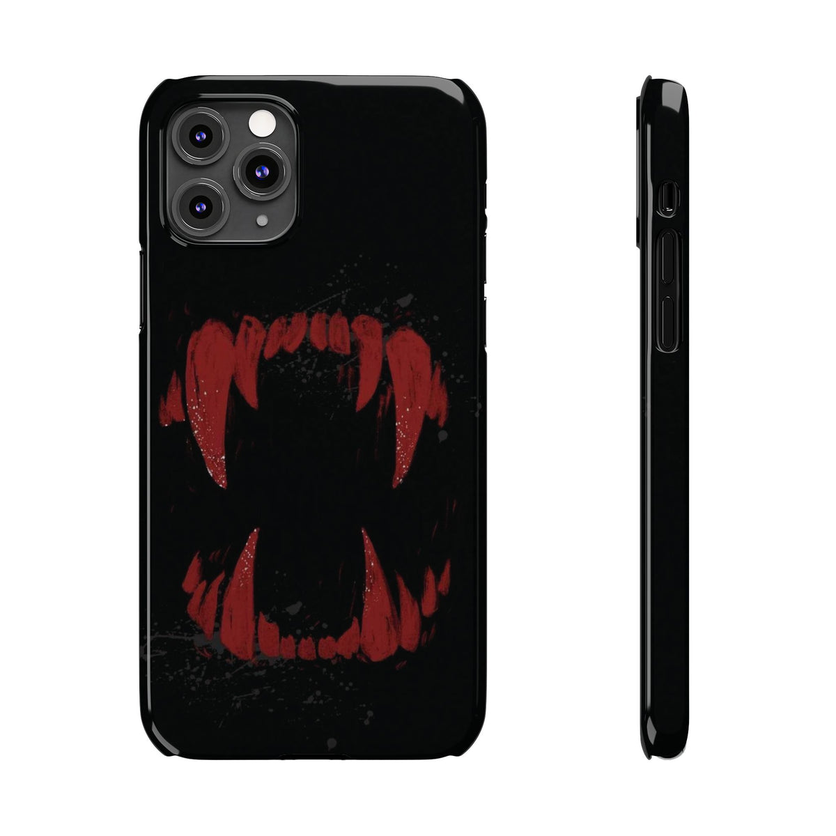 Vampire Fangs Slim Phone Case — Gothic Red Bite Design