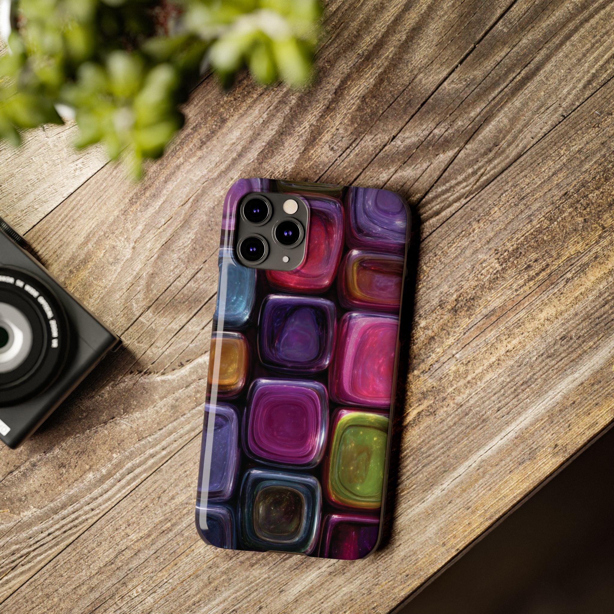 Slim Phone Case — Colorful Abstract Paint Palette Design