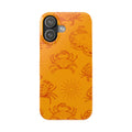 Crab Pattern Slim Phone Case — Orange Nautical Beach Vibe