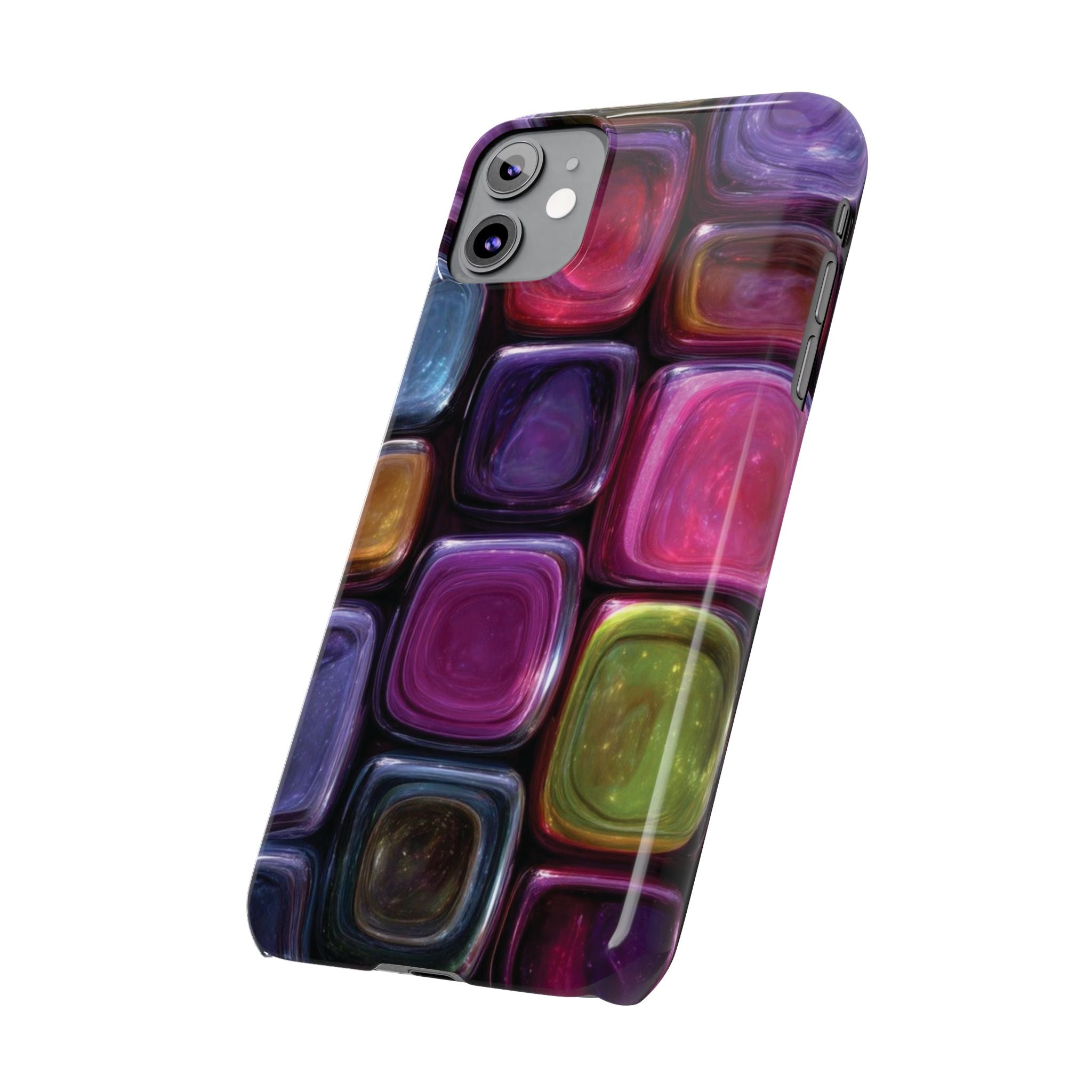Slim Phone Case — Colorful Abstract Paint Palette Design