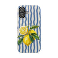 Lemon Stripe Slim Phone Case – Hand-Painted Citrus Design