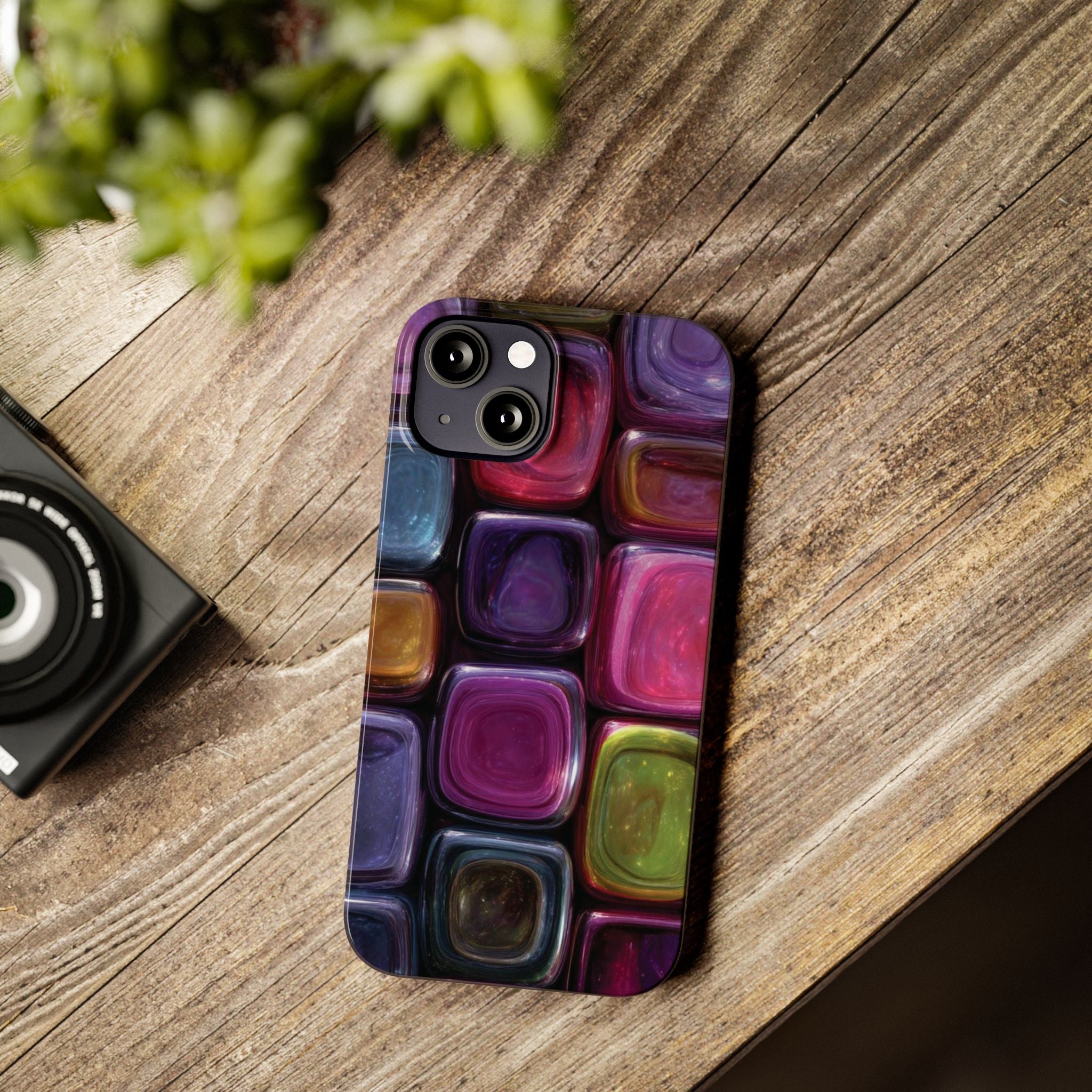 Slim Phone Case — Colorful Abstract Paint Palette Design