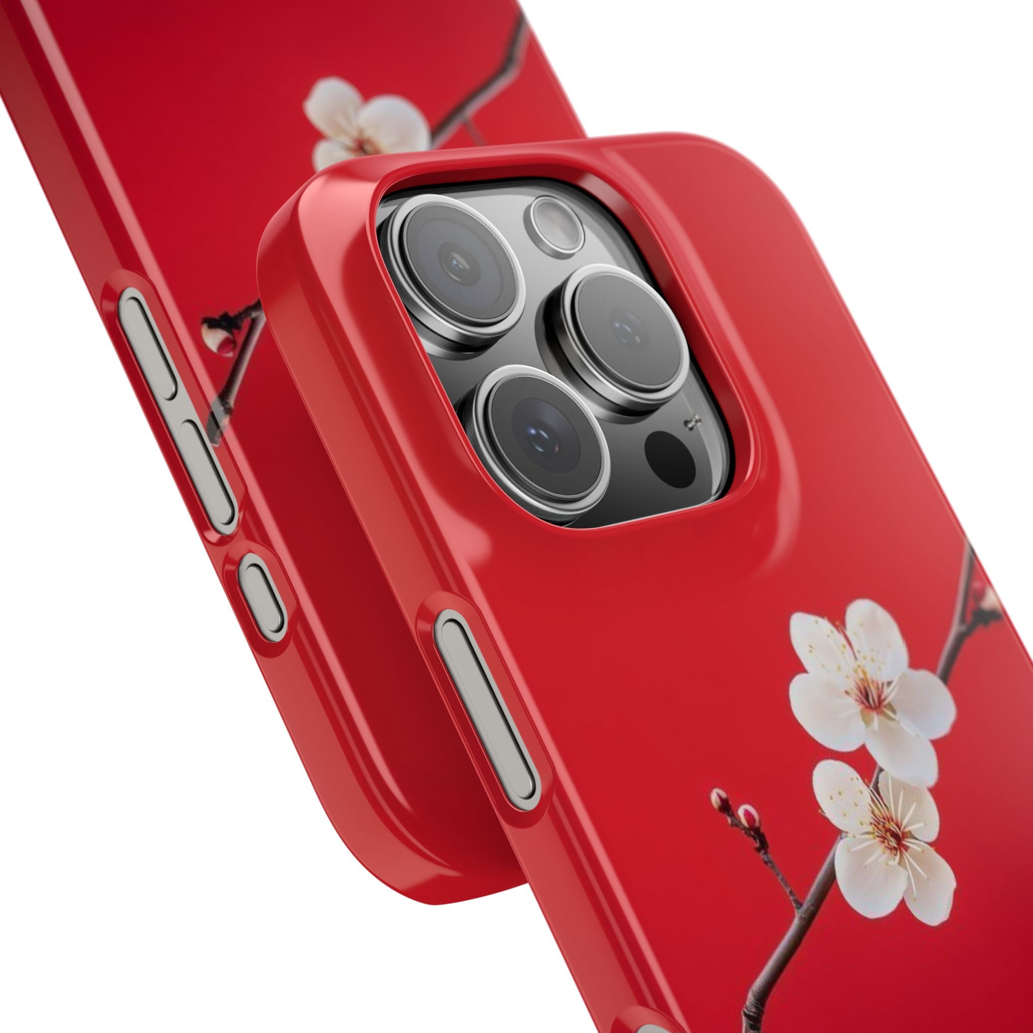 Minimal Red Sakura Blossom Design