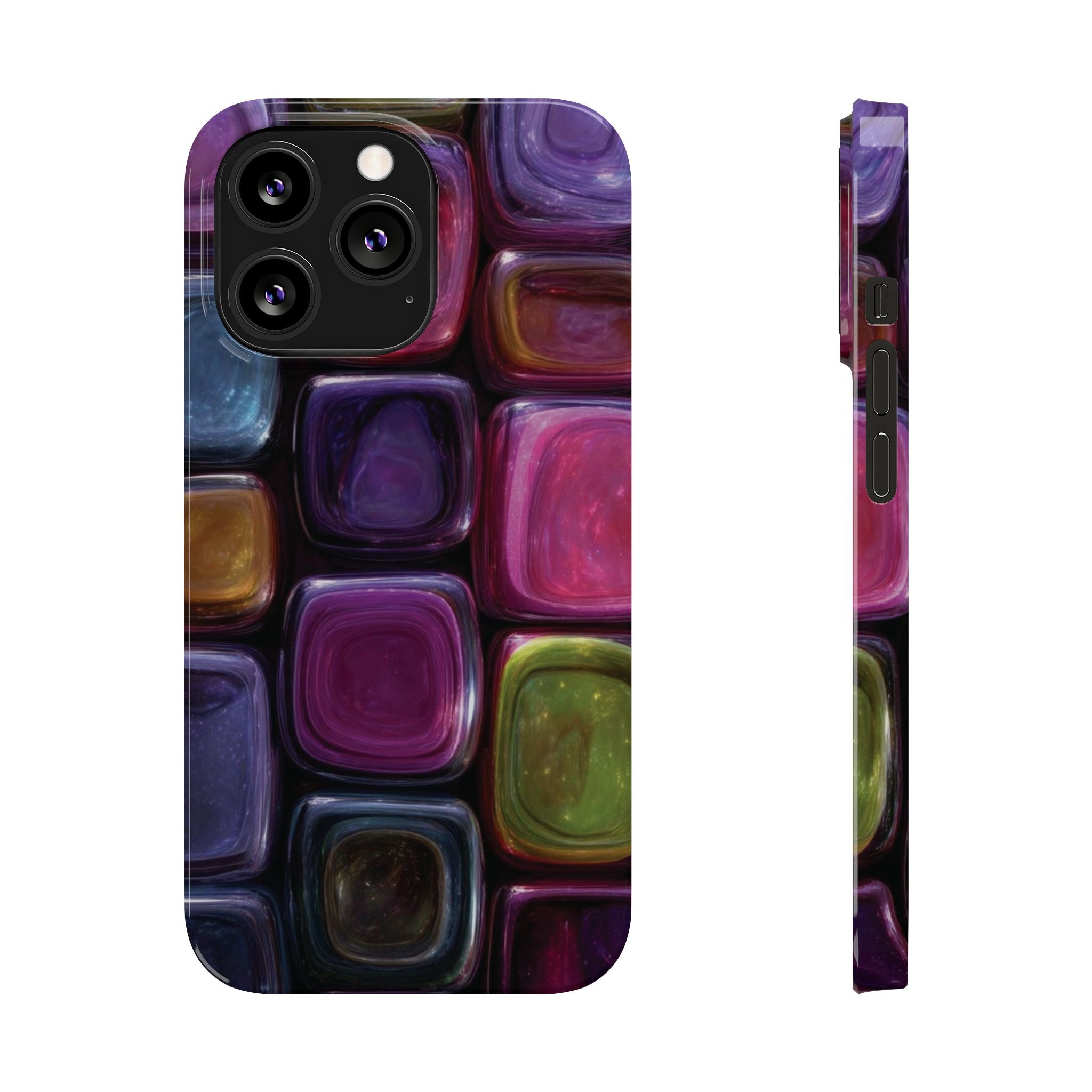 Slim Phone Case — Colorful Abstract Paint Palette Design