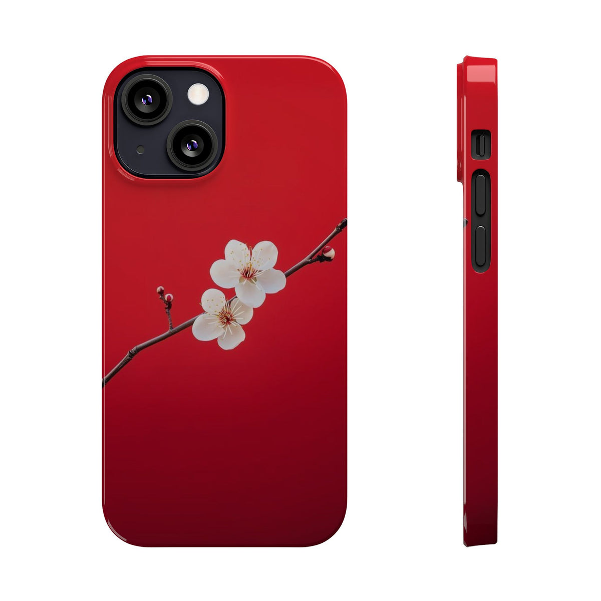 Minimal Red Sakura Blossom Design