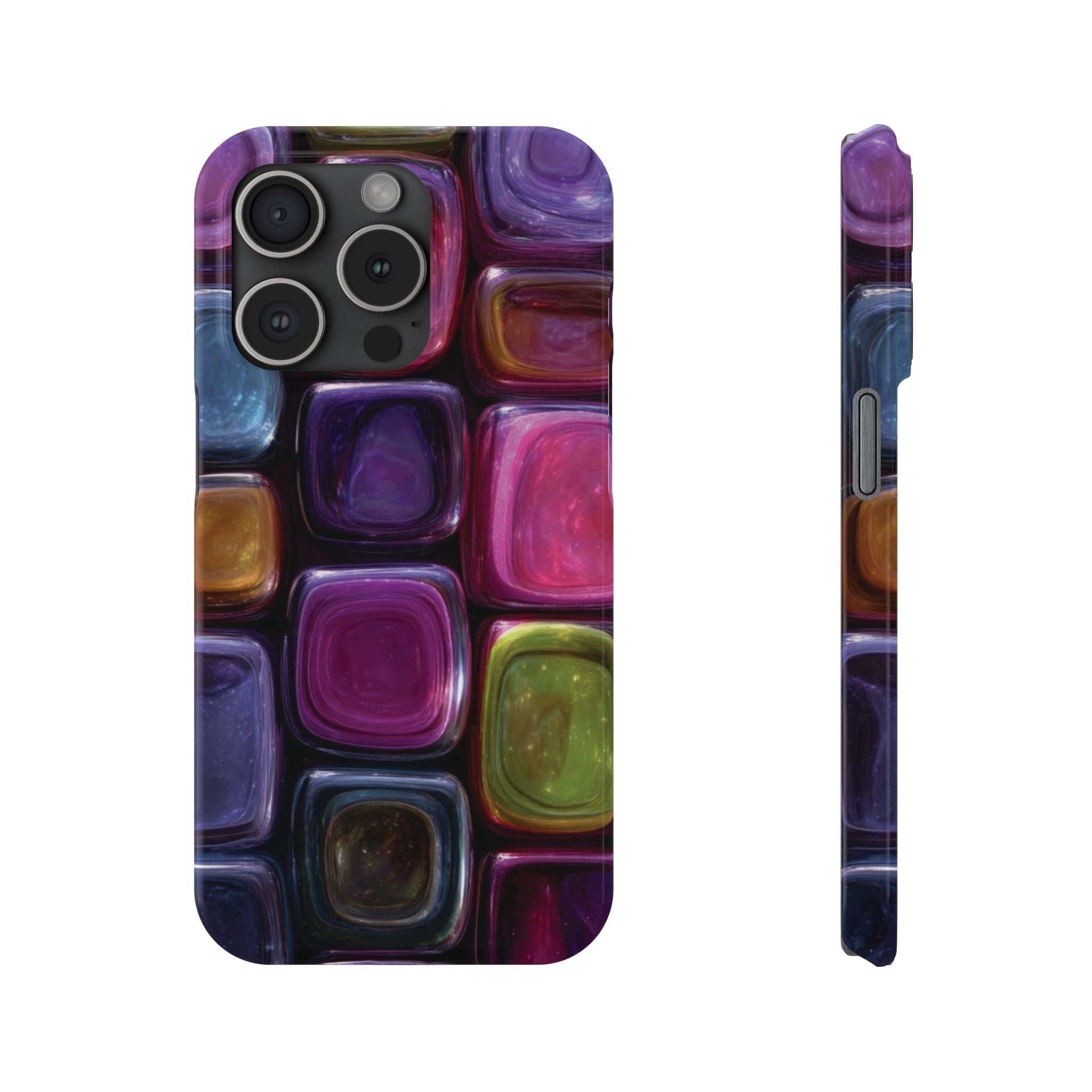 Slim Phone Case — Colorful Abstract Paint Palette Design