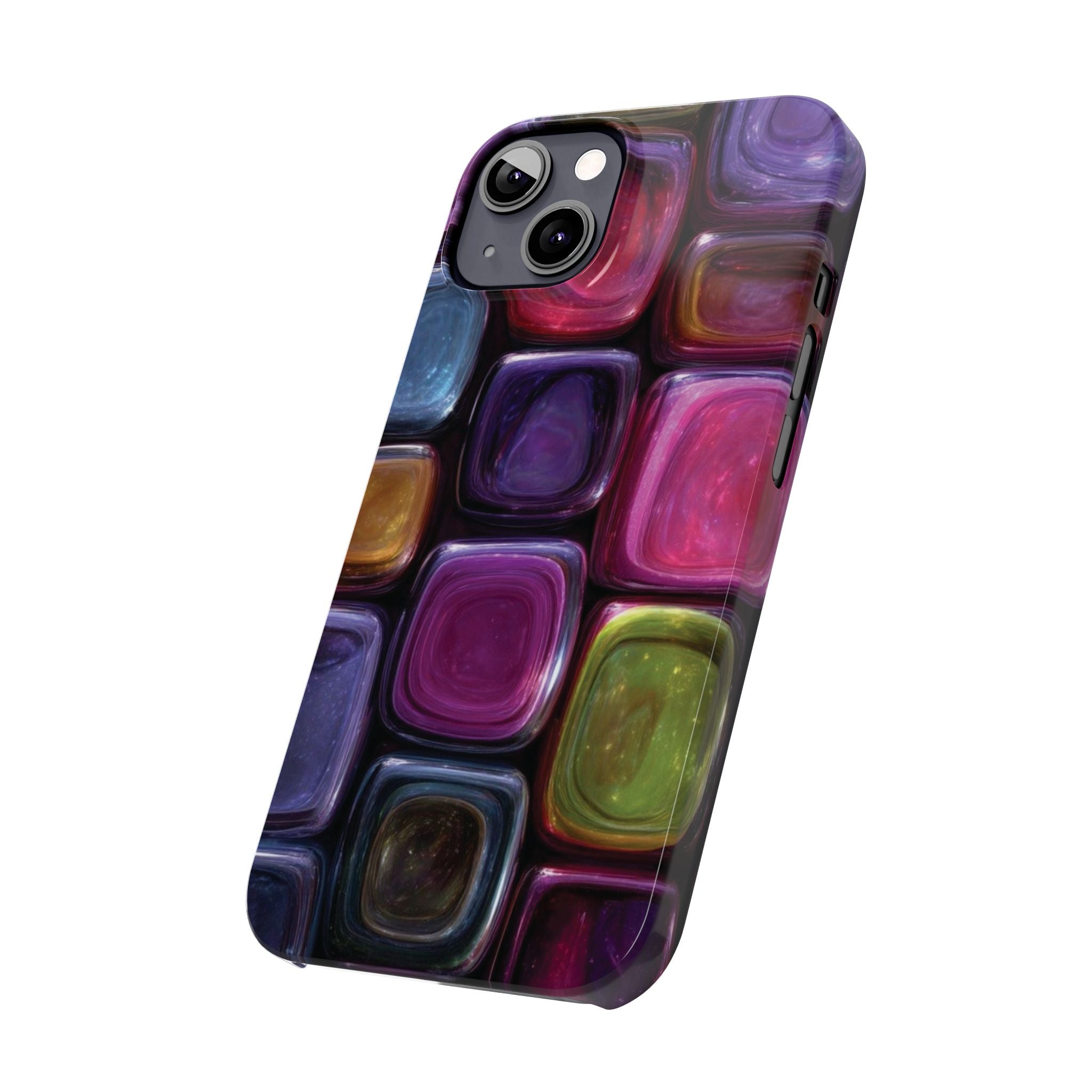 Slim Phone Case — Colorful Abstract Paint Palette Design