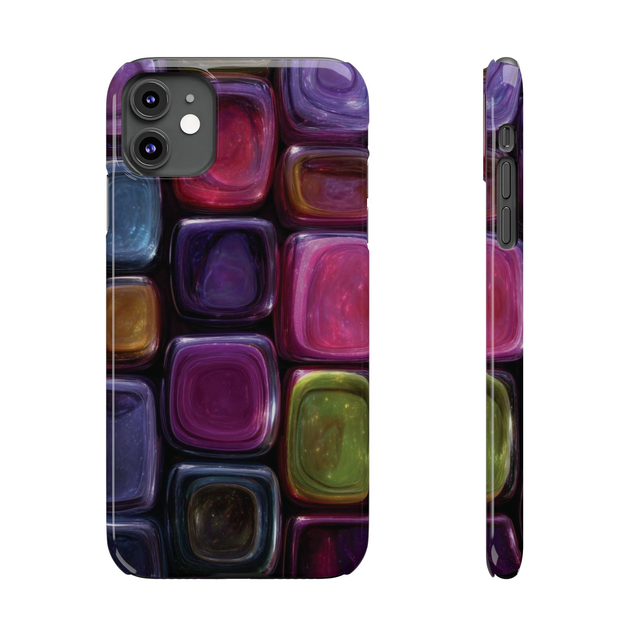 Slim Phone Case — Colorful Abstract Paint Palette Design