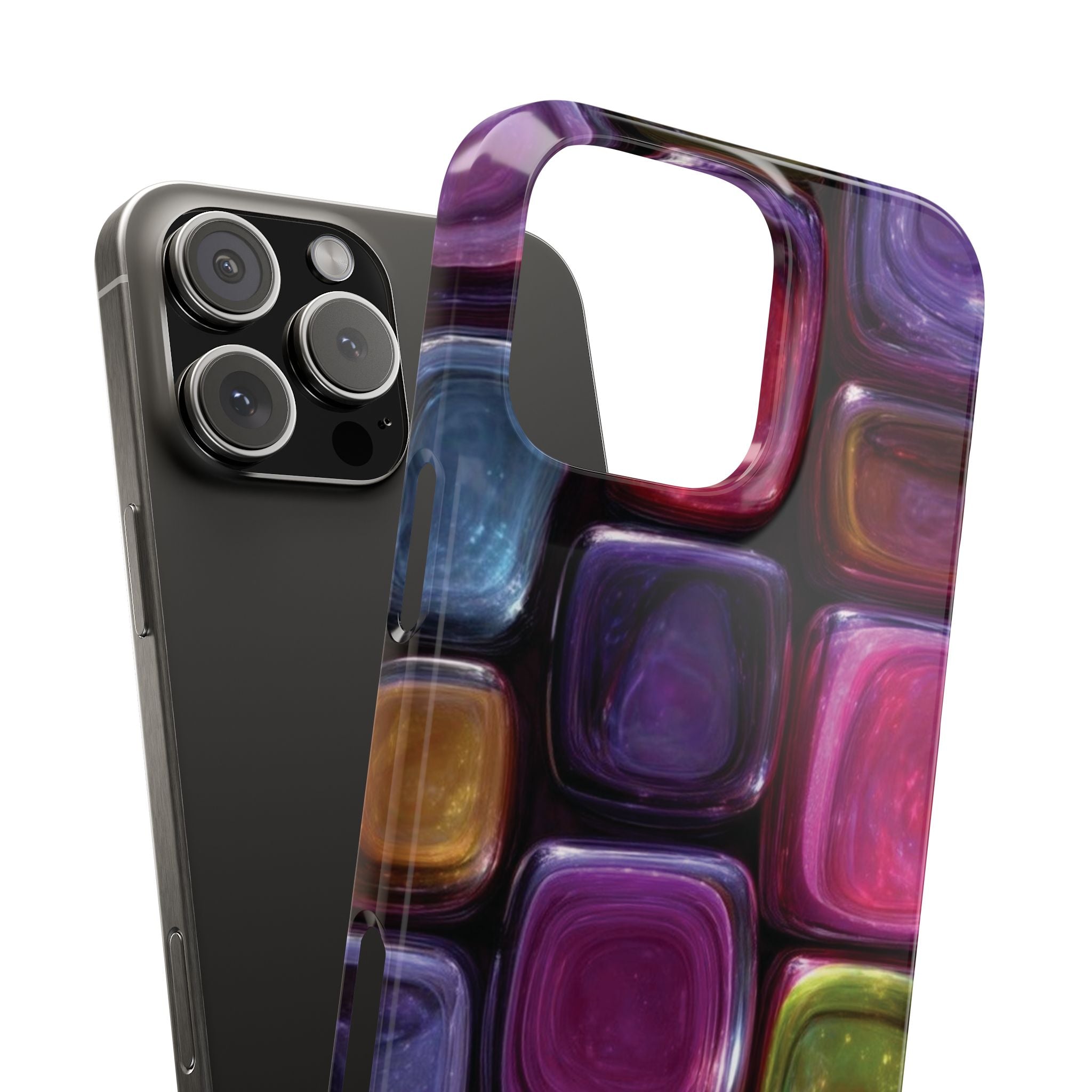 Slim Phone Case — Colorful Abstract Paint Palette Design