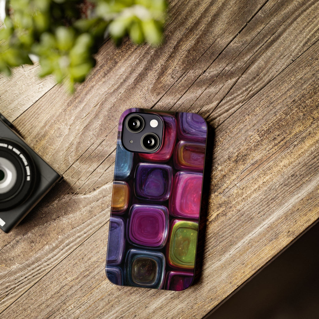 Slim Phone Case — Colorful Abstract Paint Palette Design
