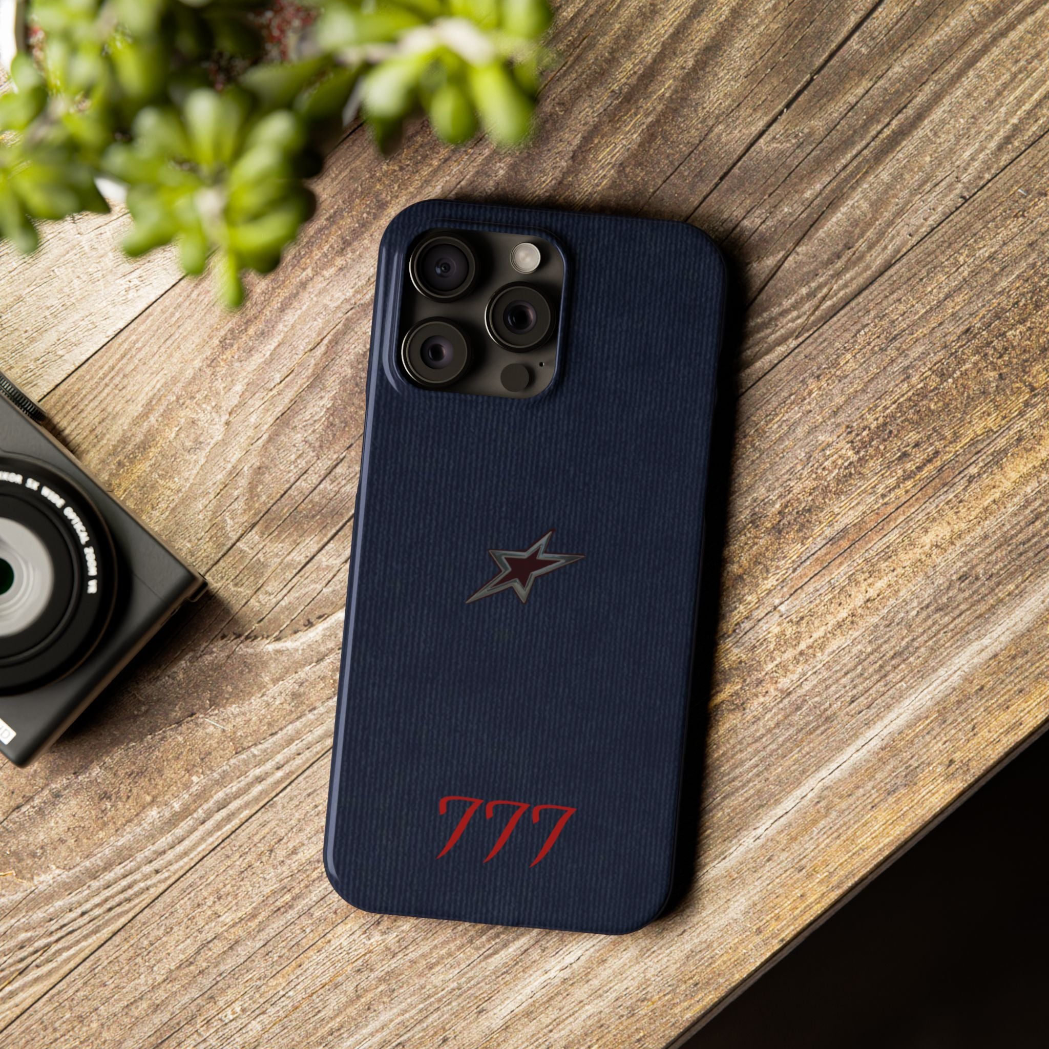Navy Star Accent with Red 777 Monogram
