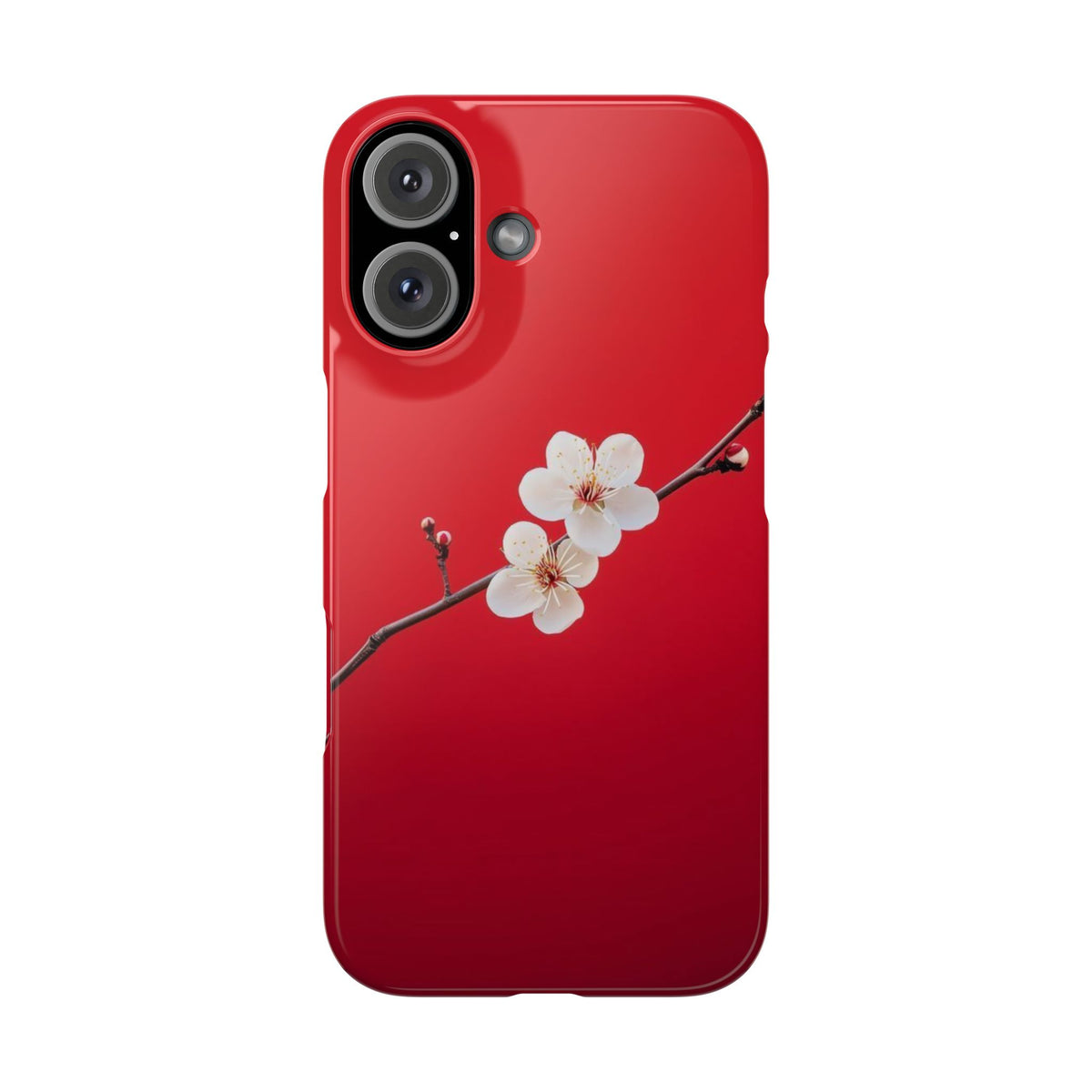 Minimal Red Sakura Blossom Design