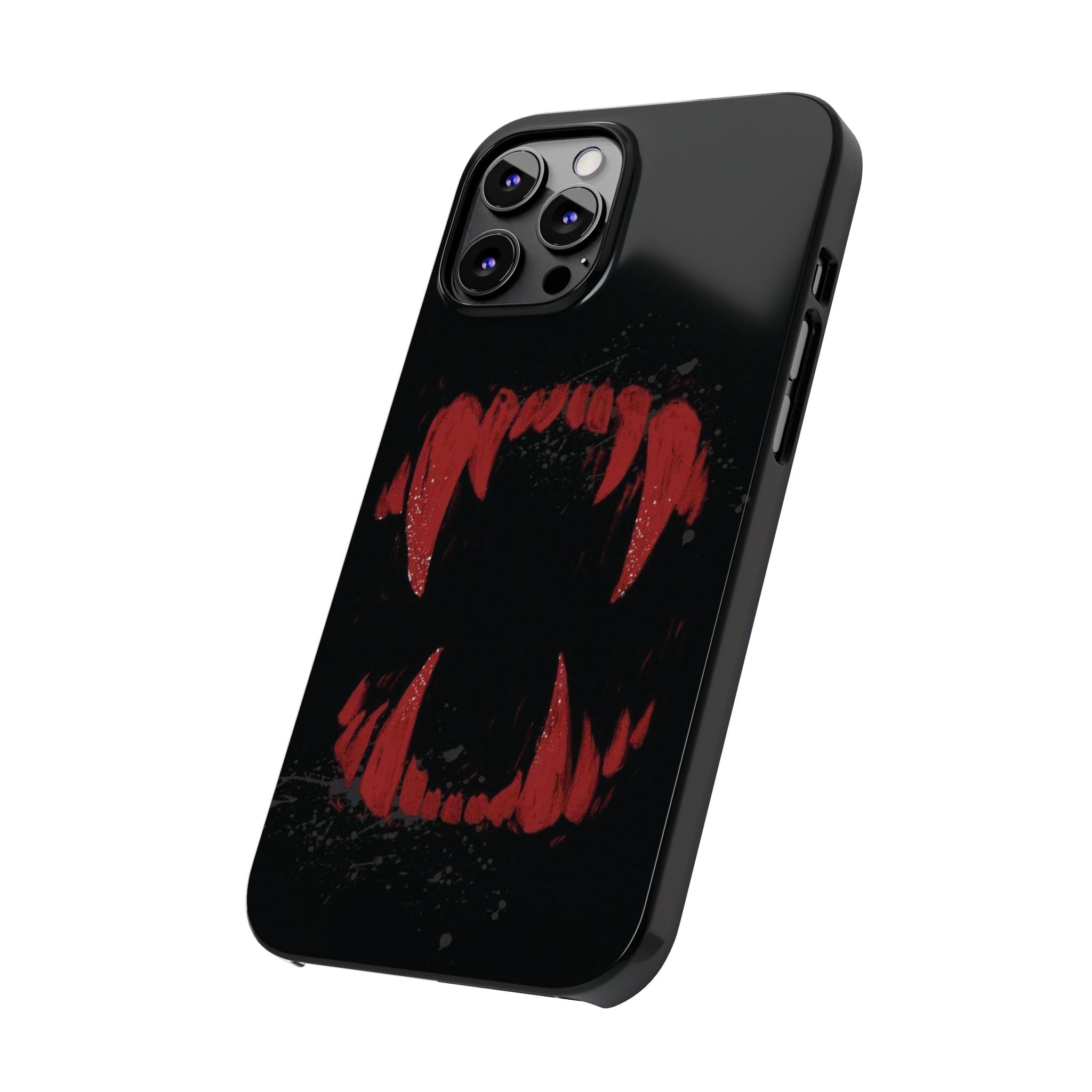 Vampire Fangs Slim Phone Case — Gothic Red Bite Design