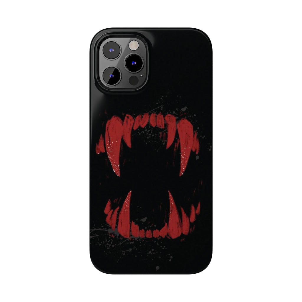 Vampire Fangs Slim Phone Case — Gothic Red Bite Design